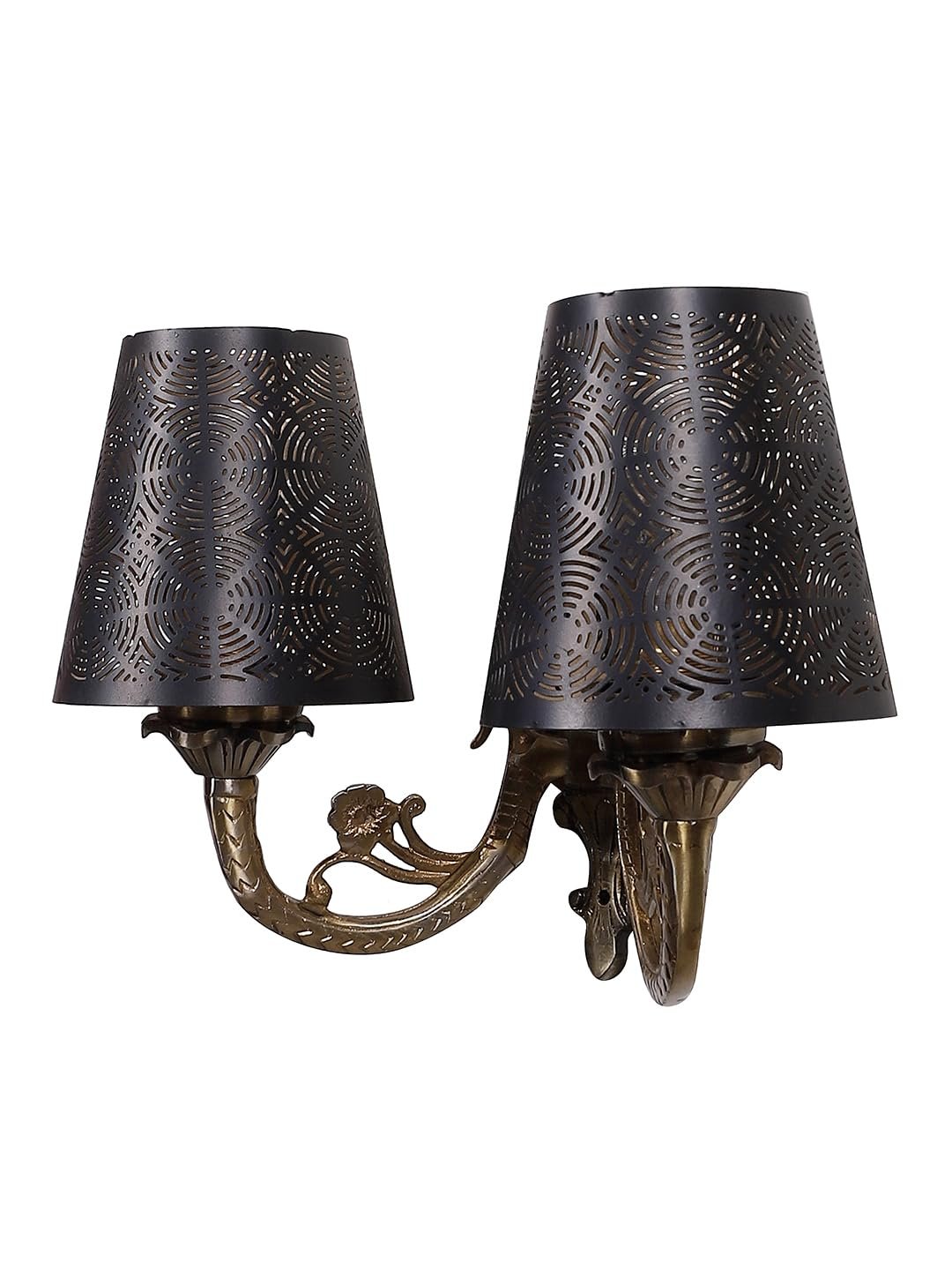 Square Multicolor Cotton Shade Table Lamp with Iron Base