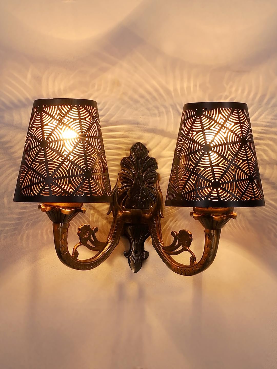 Square Multicolor Cotton Shade Table Lamp with Iron Base