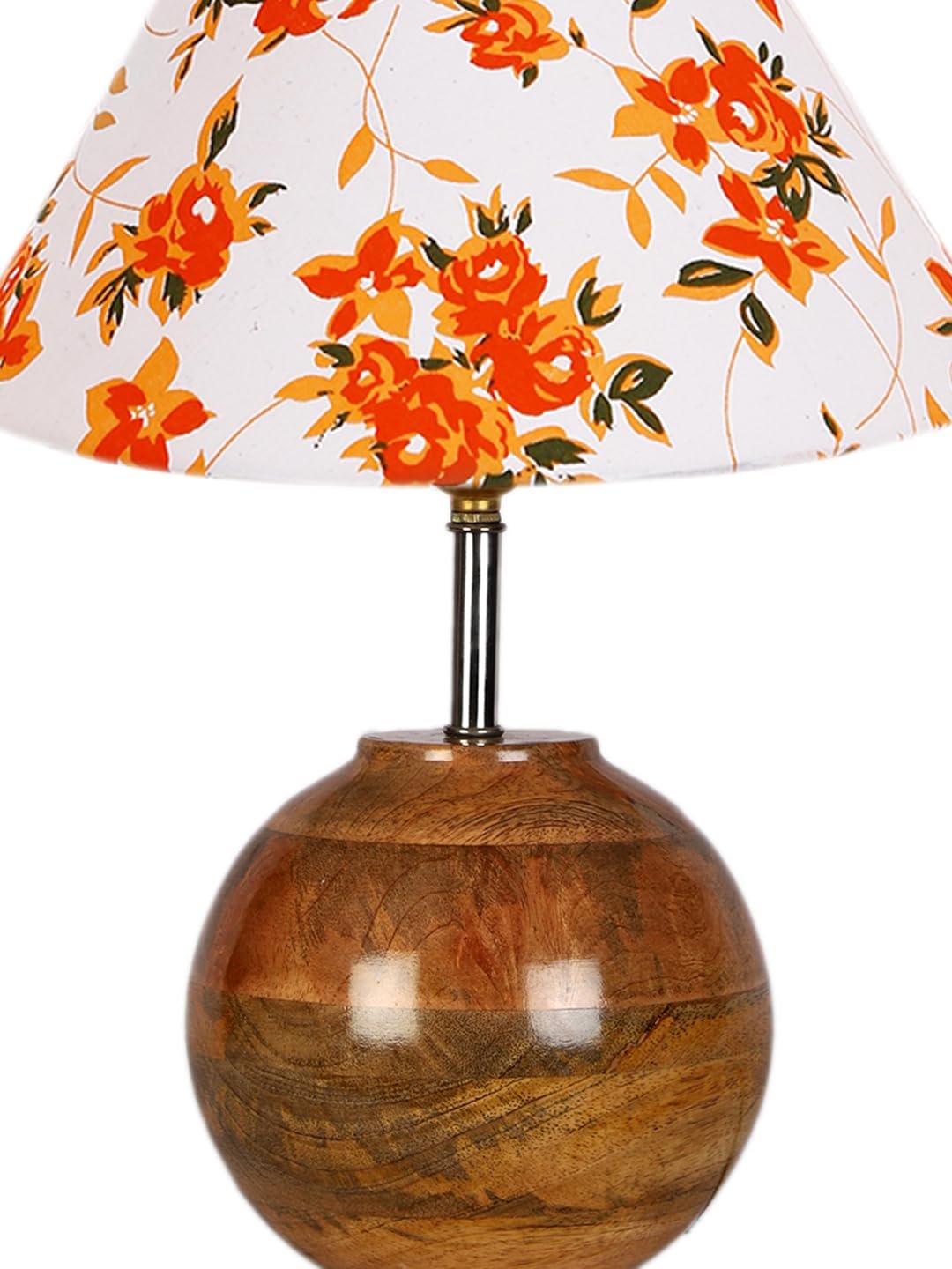 Multicolor Cotton with Natural Wood Table Lamp -2