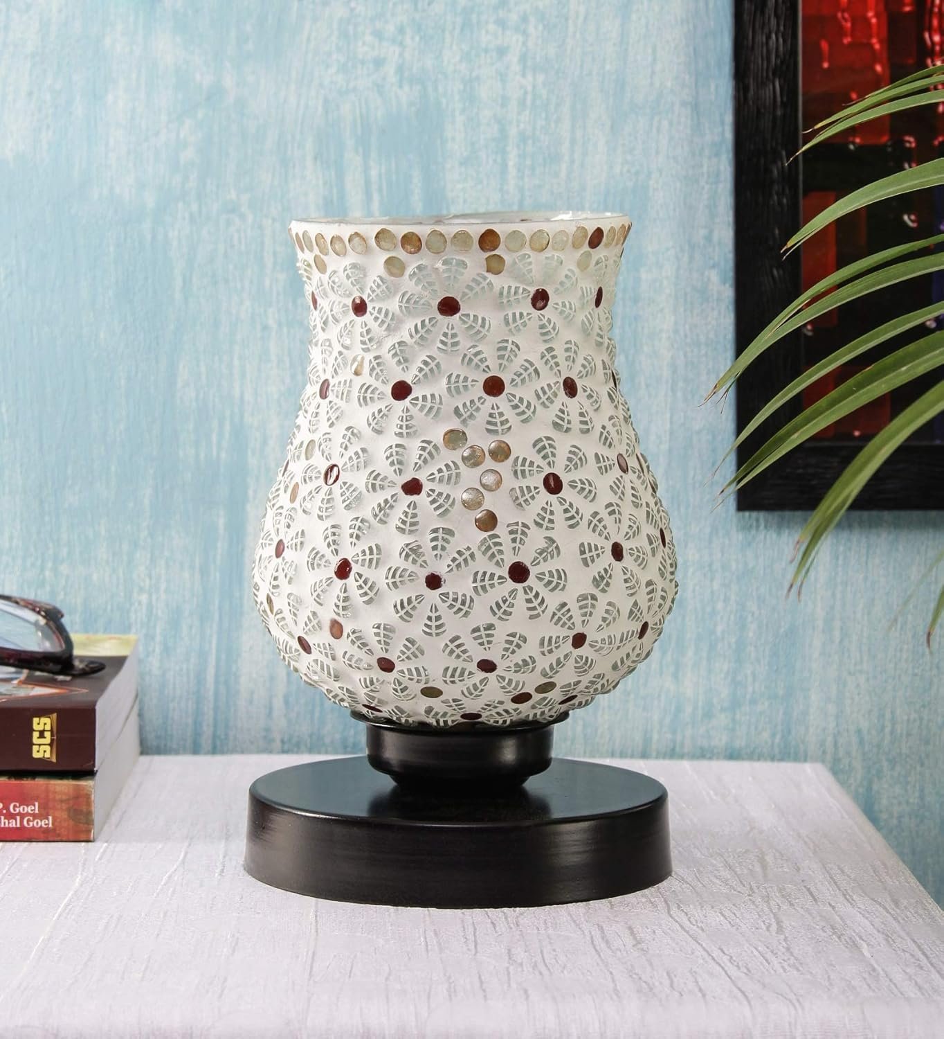 Multicolor Mosaic Glass Table Lamp (Medium, Multicolor)