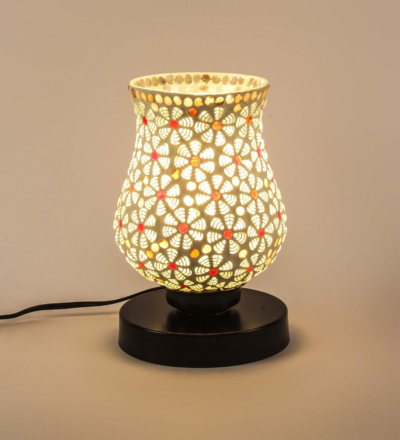 Multicolor Mosaic Glass Table Lamp (Medium, Multicolor)