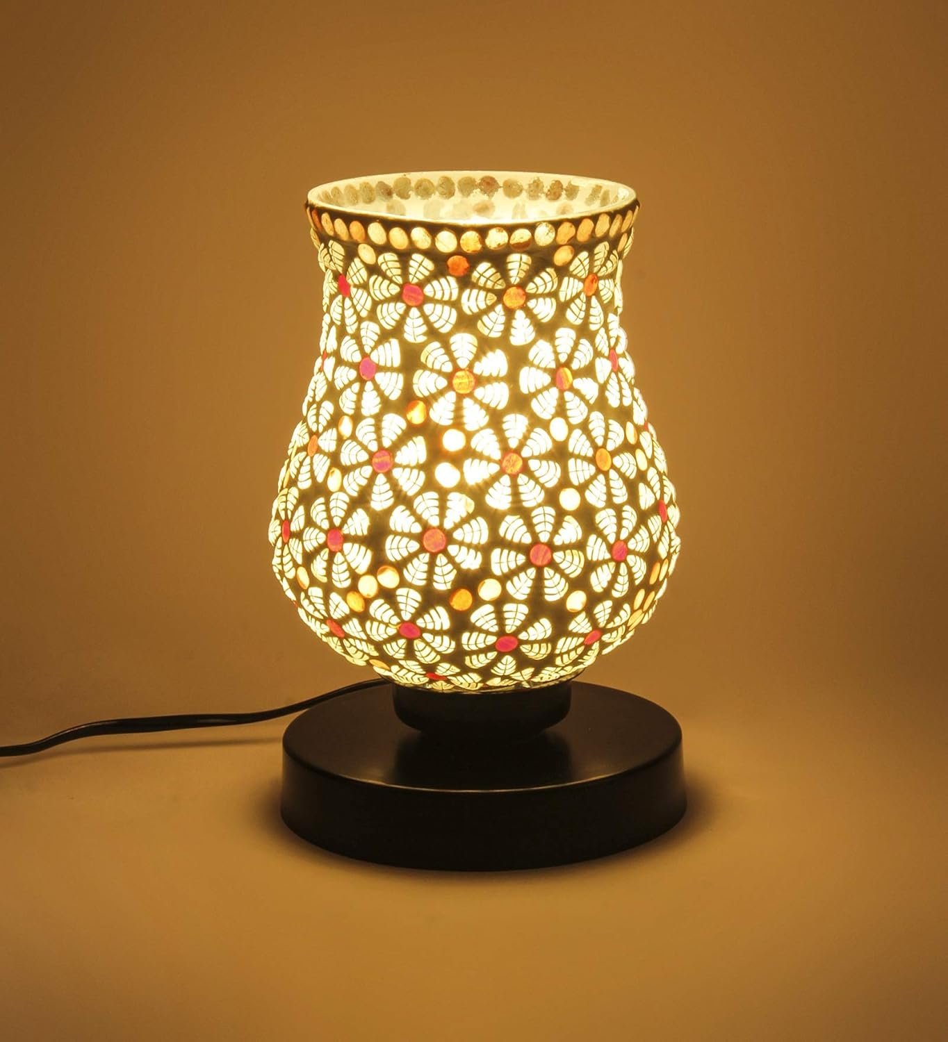 Multicolor Mosaic Glass Table Lamp (Medium, Multicolor)