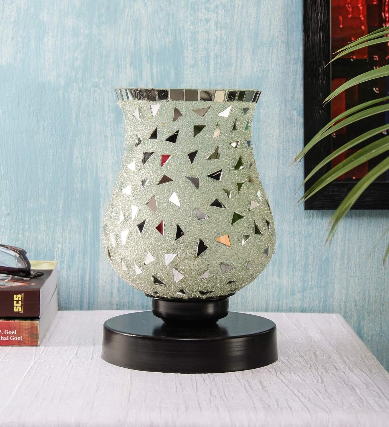 Multicolor Mosaic Glass Table Lamp (Medium, Multicolor)