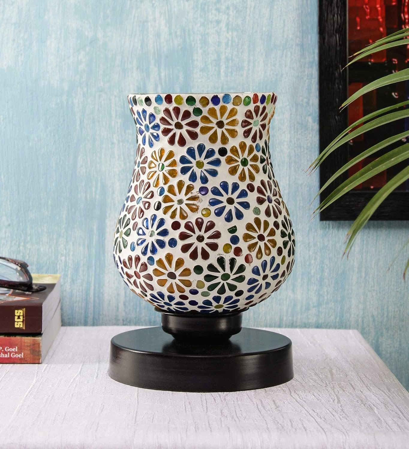 Multicolor Mosaic Glass Table Lamp (Medium, Multicolor)