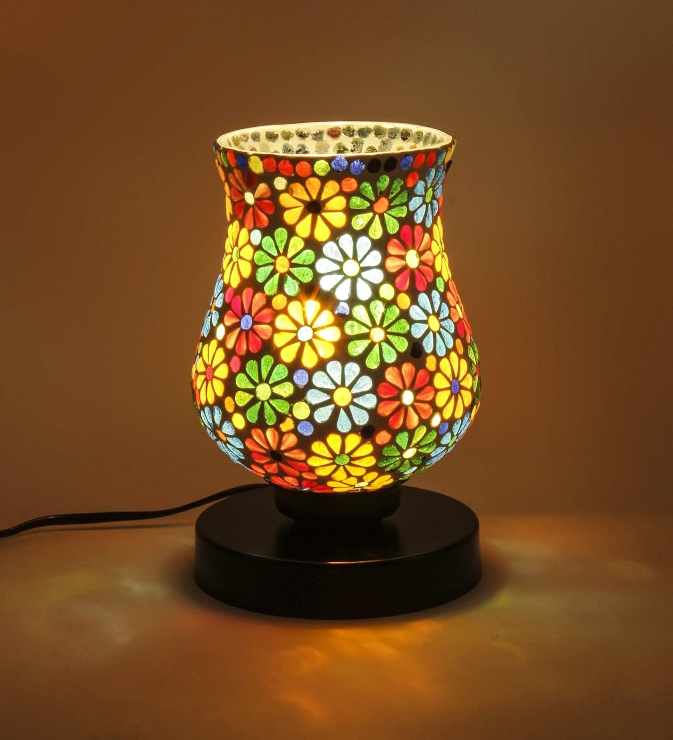 Multicolor Mosaic Glass Table Lamp (Medium, Multicolor)