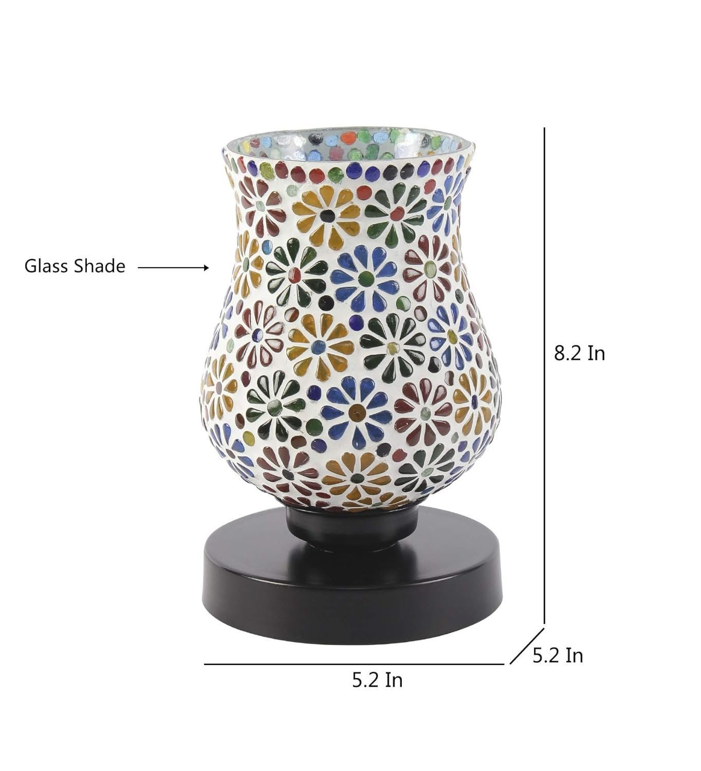 Multicolor Mosaic Glass Table Lamp (Medium, Multicolor)