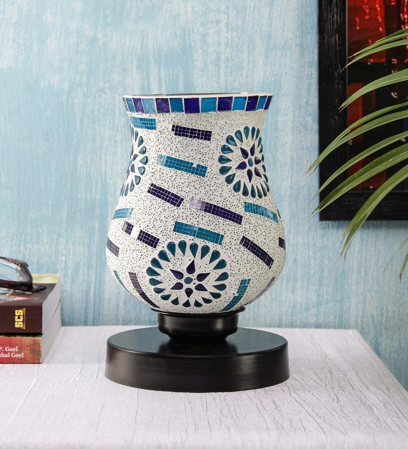 Multicolor Mosaic Glass Table Lamp (Medium, Multicolor)