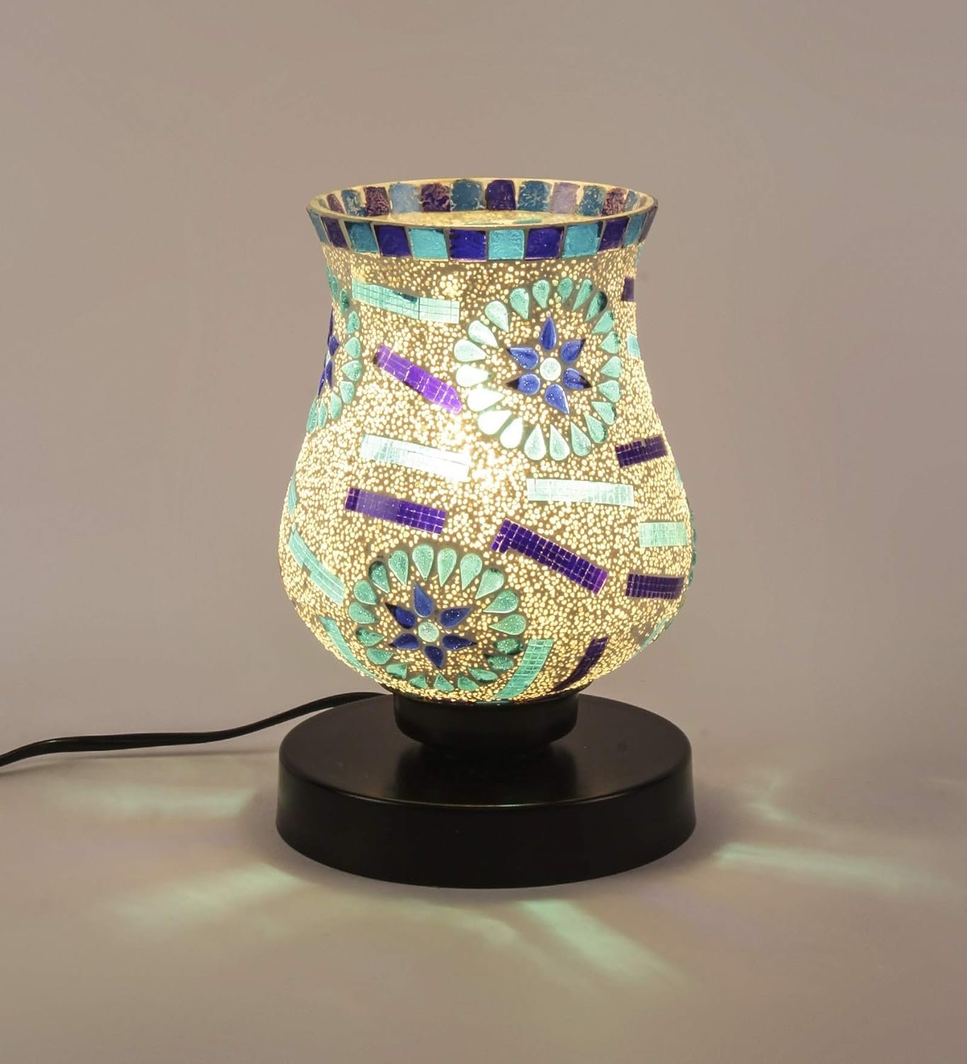 Multicolor Mosaic Glass Table Lamp (Medium, Multicolor)