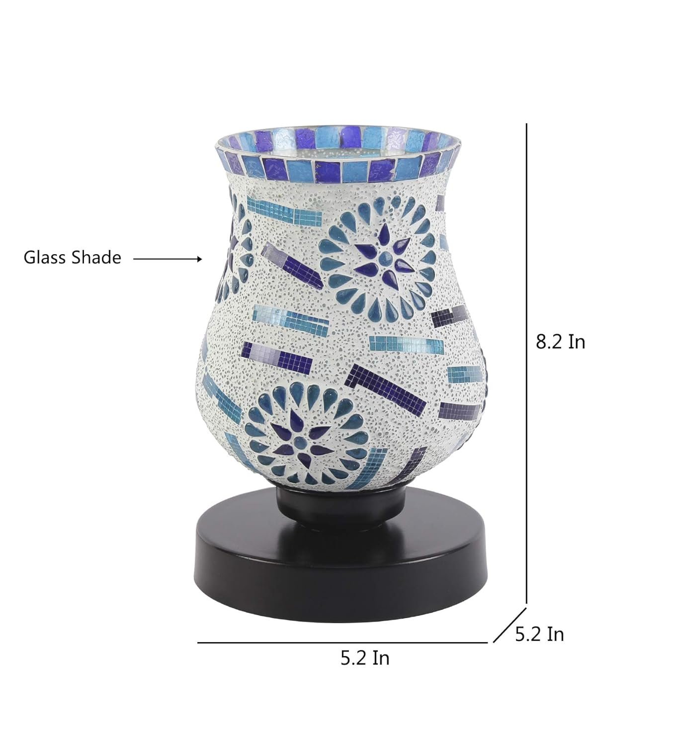 Multicolor Mosaic Glass Table Lamp (Medium, Multicolor)