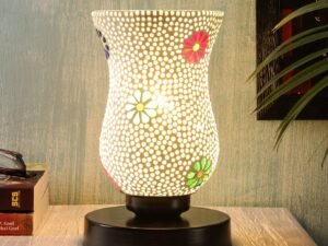 Multicolor Mosaic Glas Table Lamp (Medium, Multicolor)