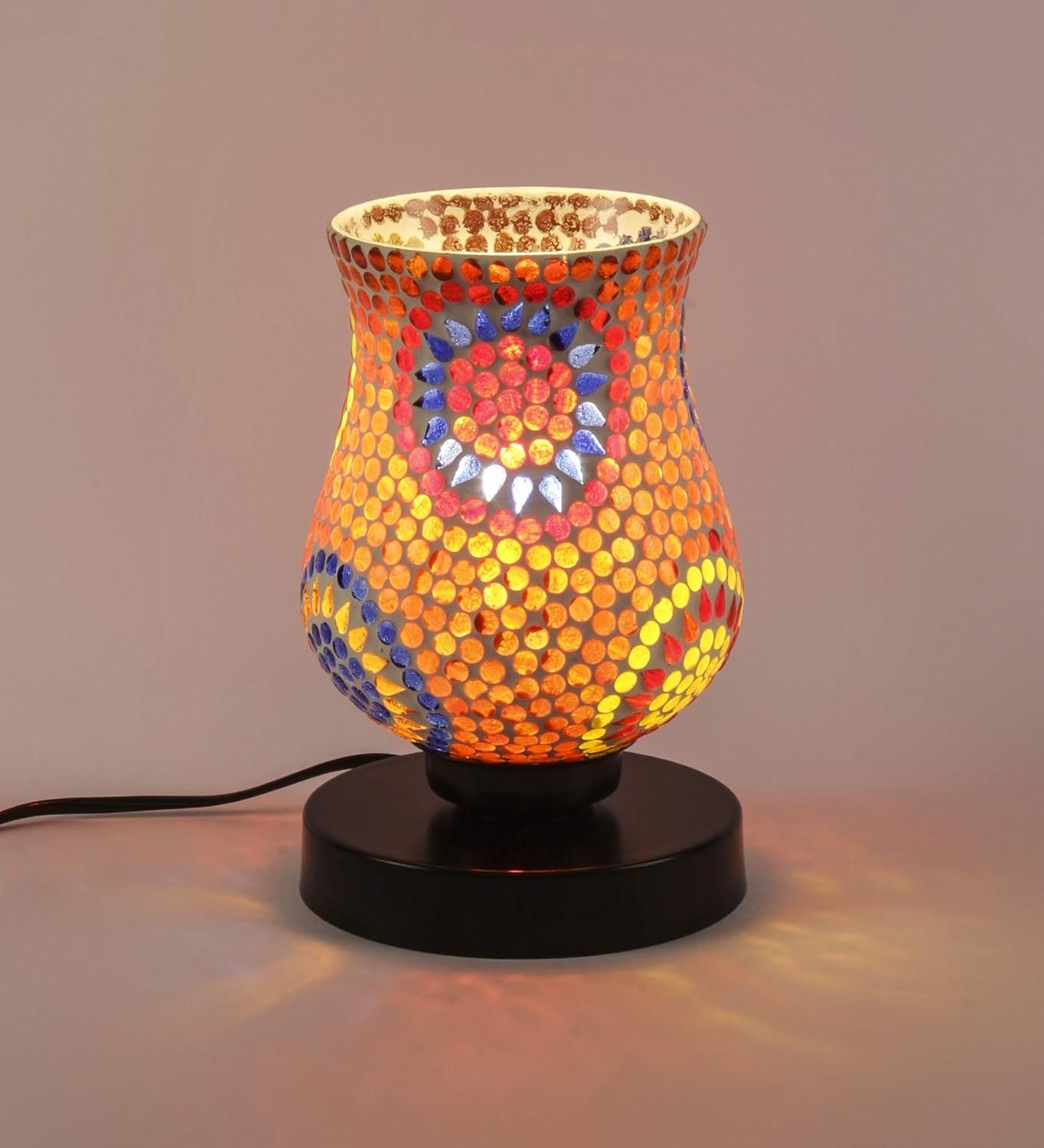 Multicolor Mosaic Glass Table Lamp (Medium, Multicolor)