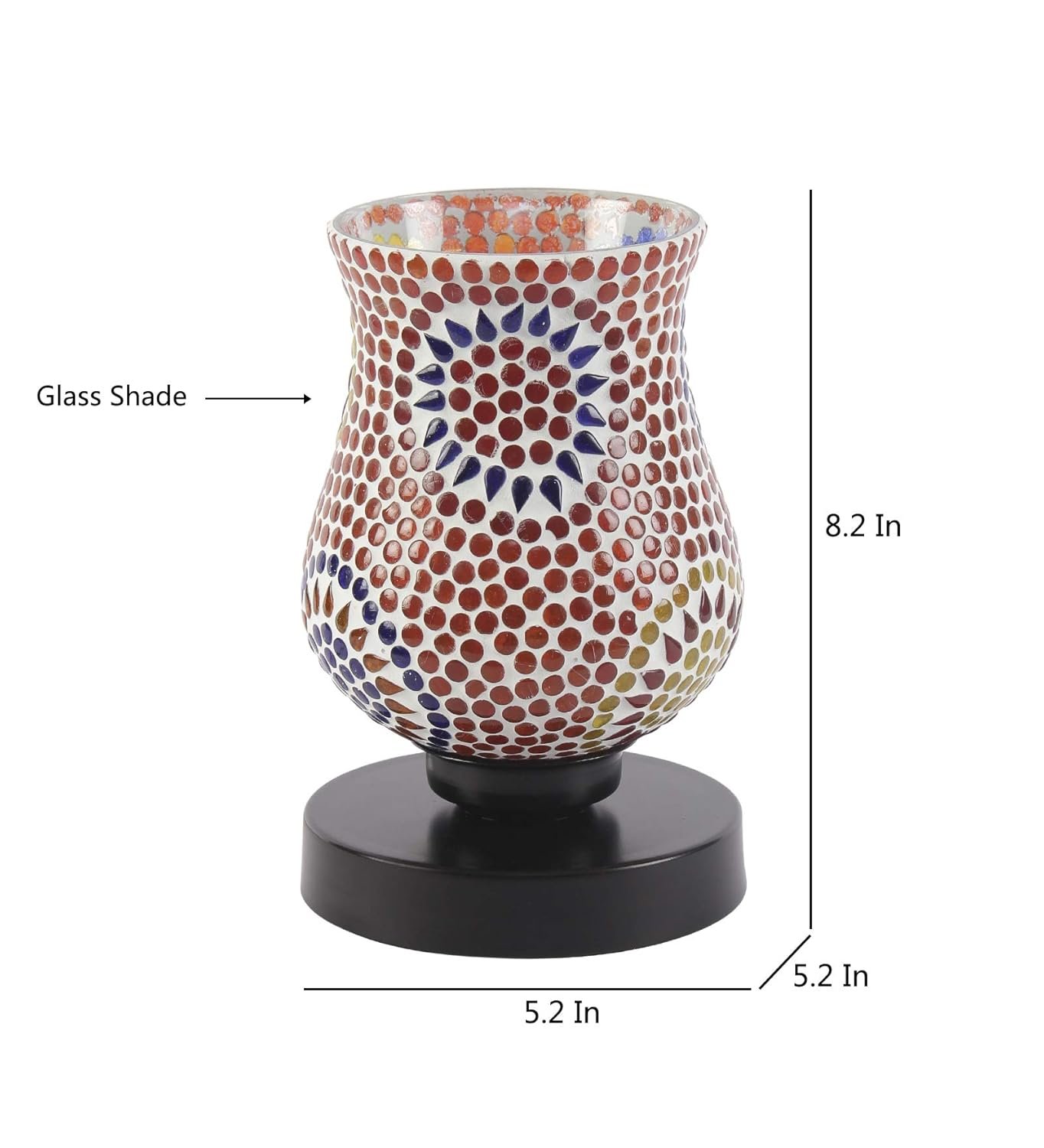 Multicolor Mosaic Glass Table Lamp (Medium, Multicolor)