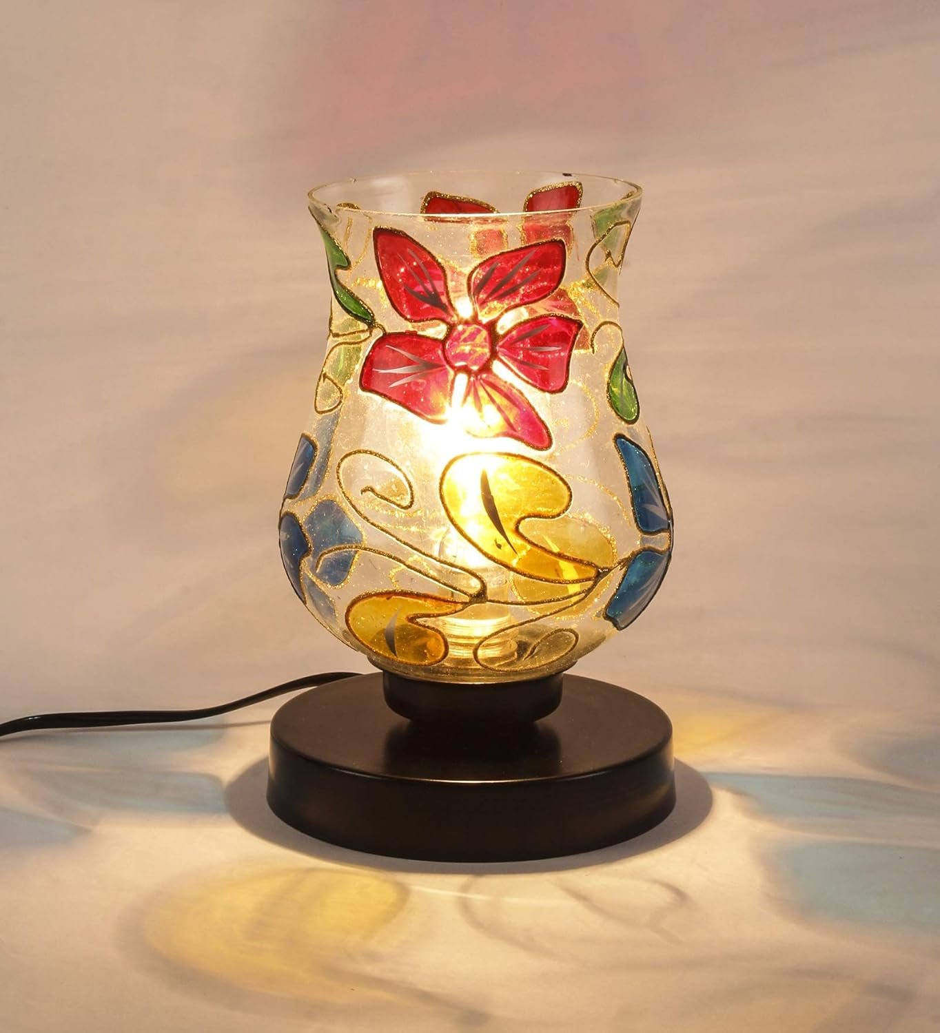 Multicolor Mosaic Glass Table Lamp (Medium, Multicolor)