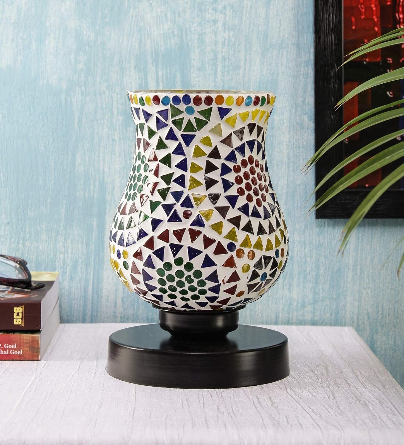 Multicolor Mosaic Glass Table Lamp (Medium, Multicolor)