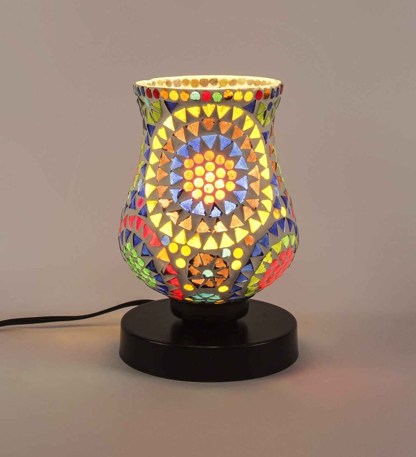 Multicolor Mosaic Glass Table Lamp (Medium, Multicolor)