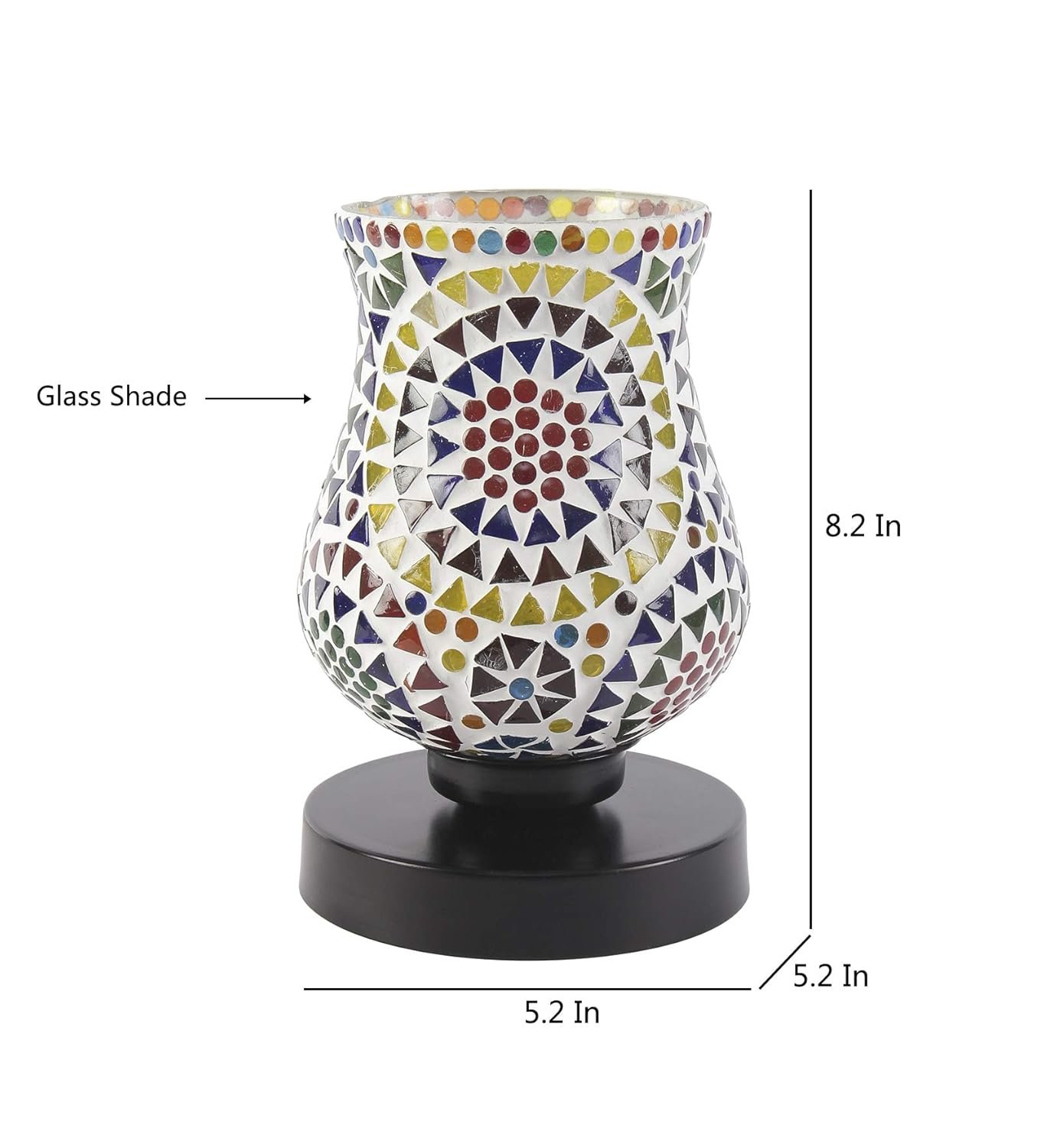 Multicolor Mosaic Glass Table Lamp (Medium, Multicolor)