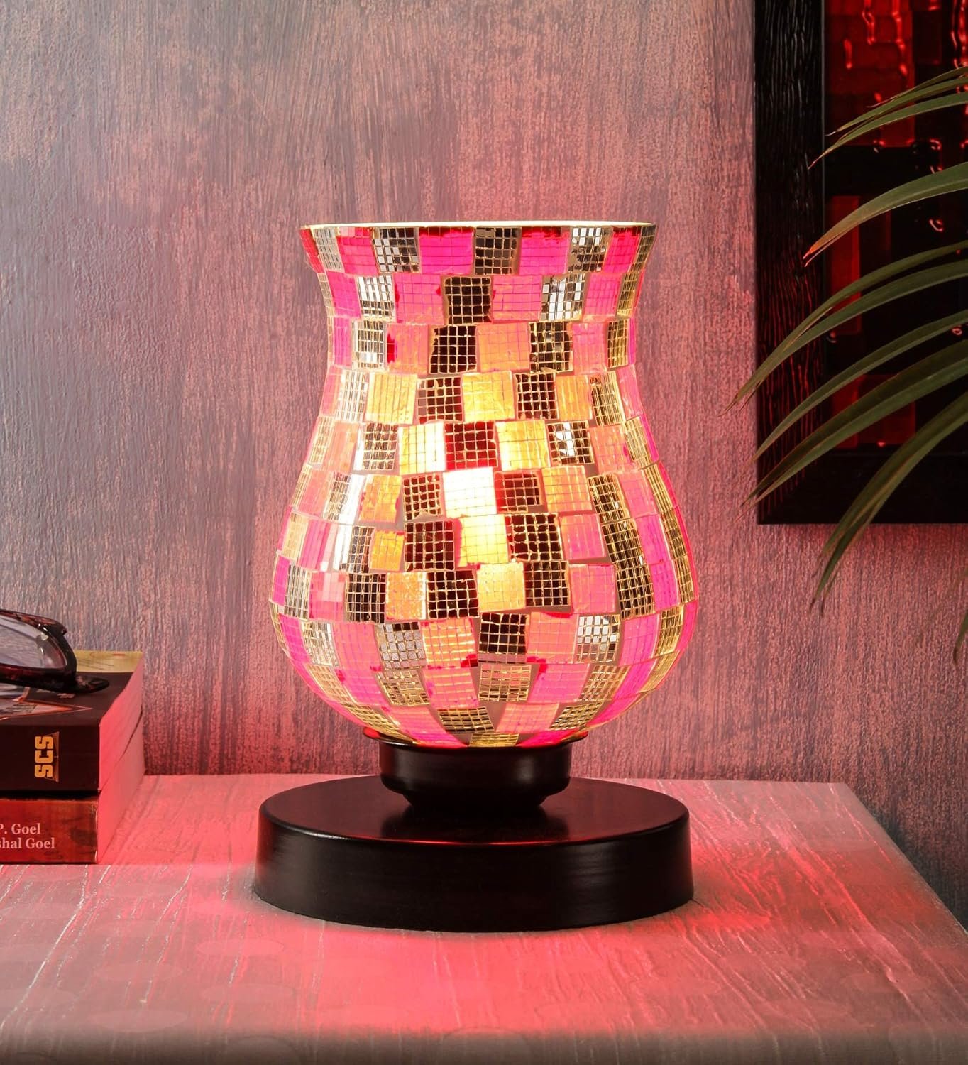 Multicolor Mosaic Glass Table Lamp (Medium, Multicolor)