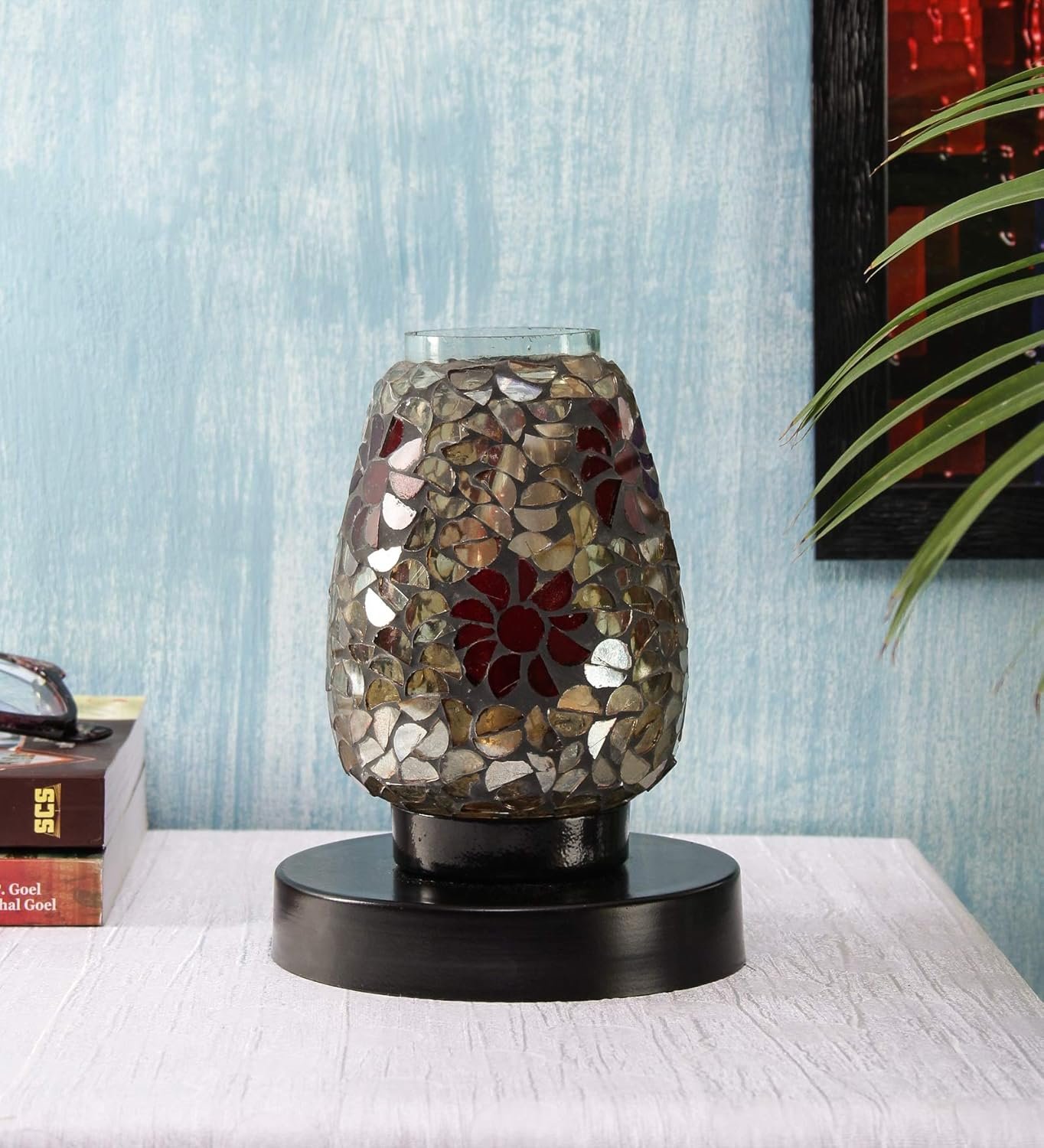 Multicolor Mosaic Glass Table Lamp (Small, Multicolor)