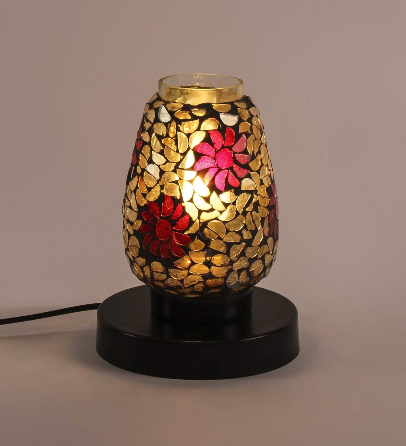 Multicolor Mosaic Glass Table Lamp (Small, Multicolor)