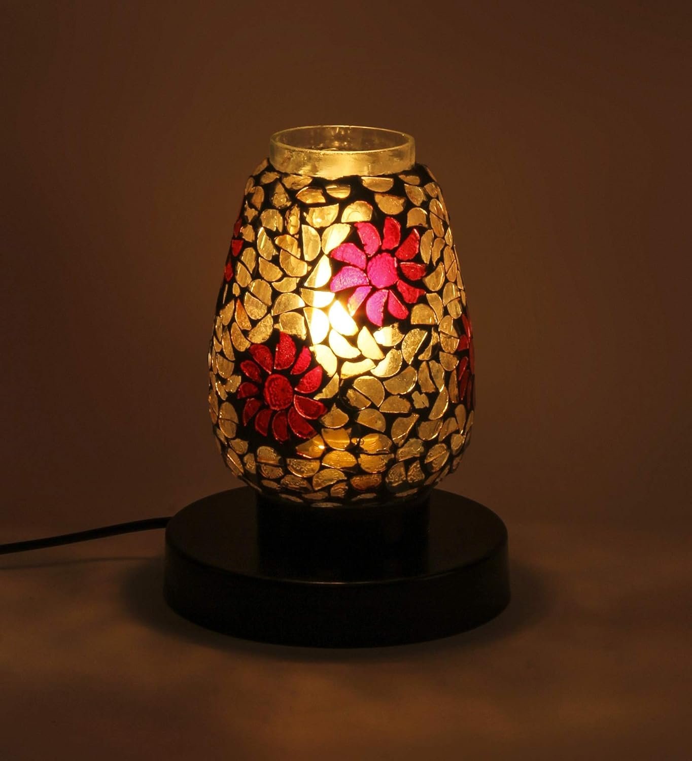 Multicolor Mosaic Glass Table Lamp (Small, Multicolor)