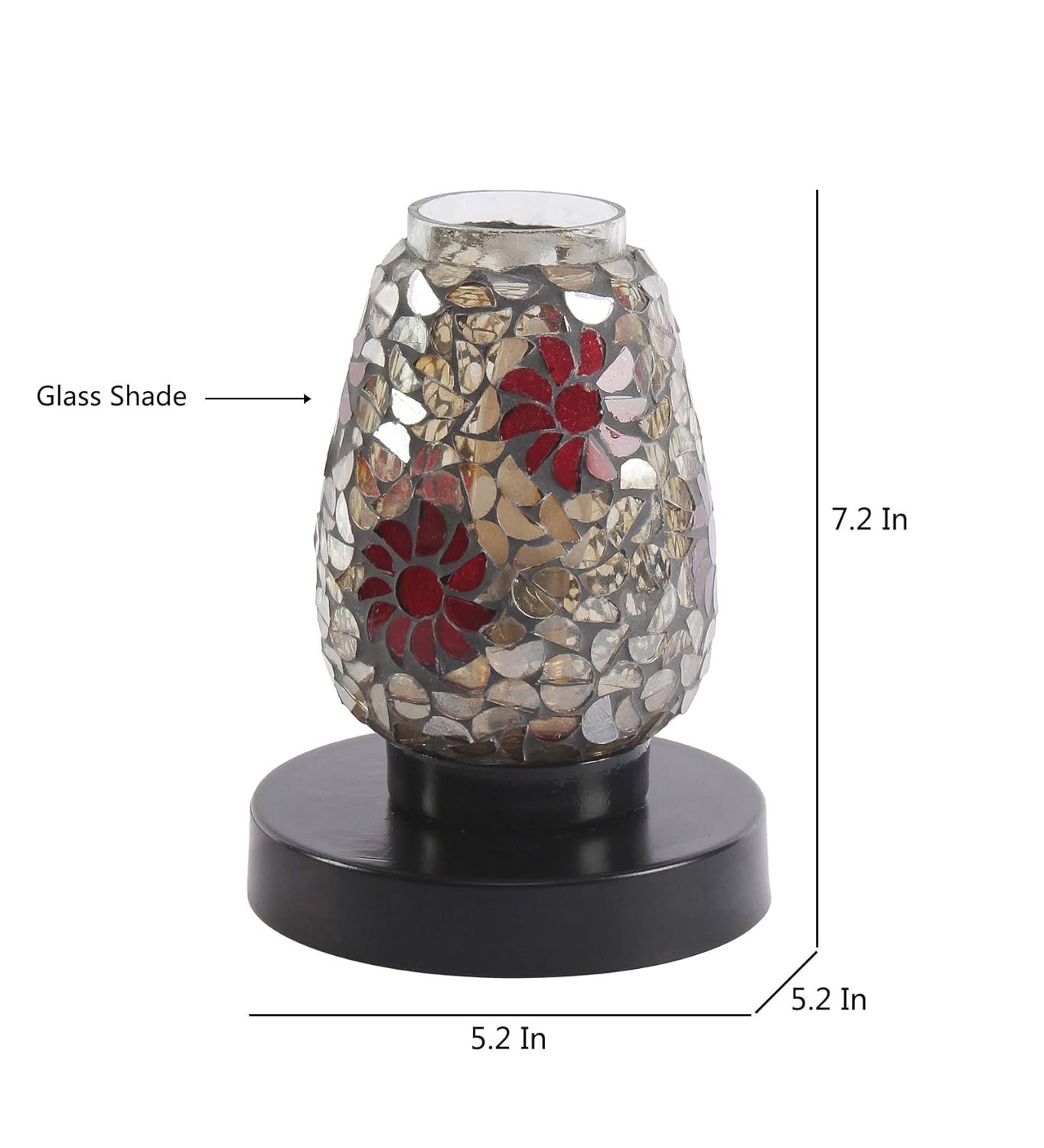 Multicolor Mosaic Glass Table Lamp (Small, Multicolor)