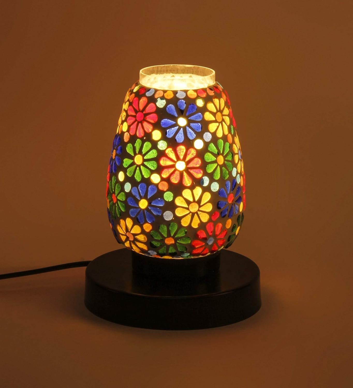 Multicolor Mosaic Glass Table Lamp (Small, Multicolor)