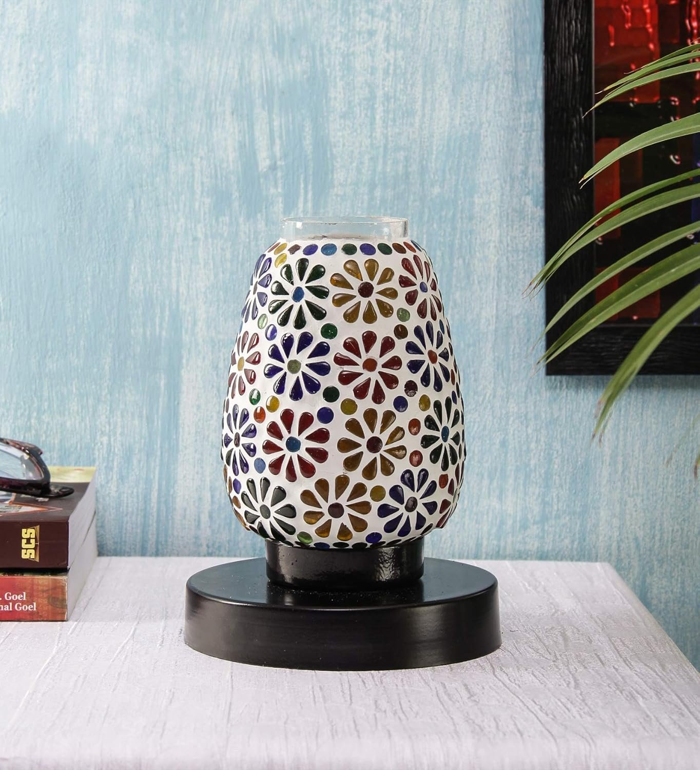 Multicolor Mosaic Glass Table Lamp (Small, Multicolor)