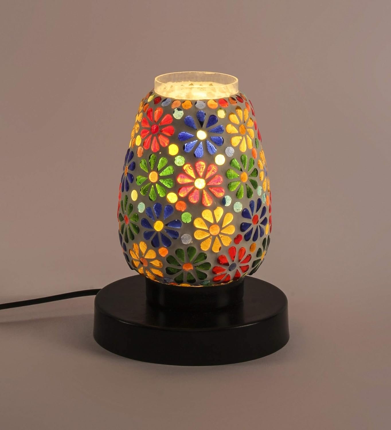 Multicolor Mosaic Glass Table Lamp (Small, Multicolor)