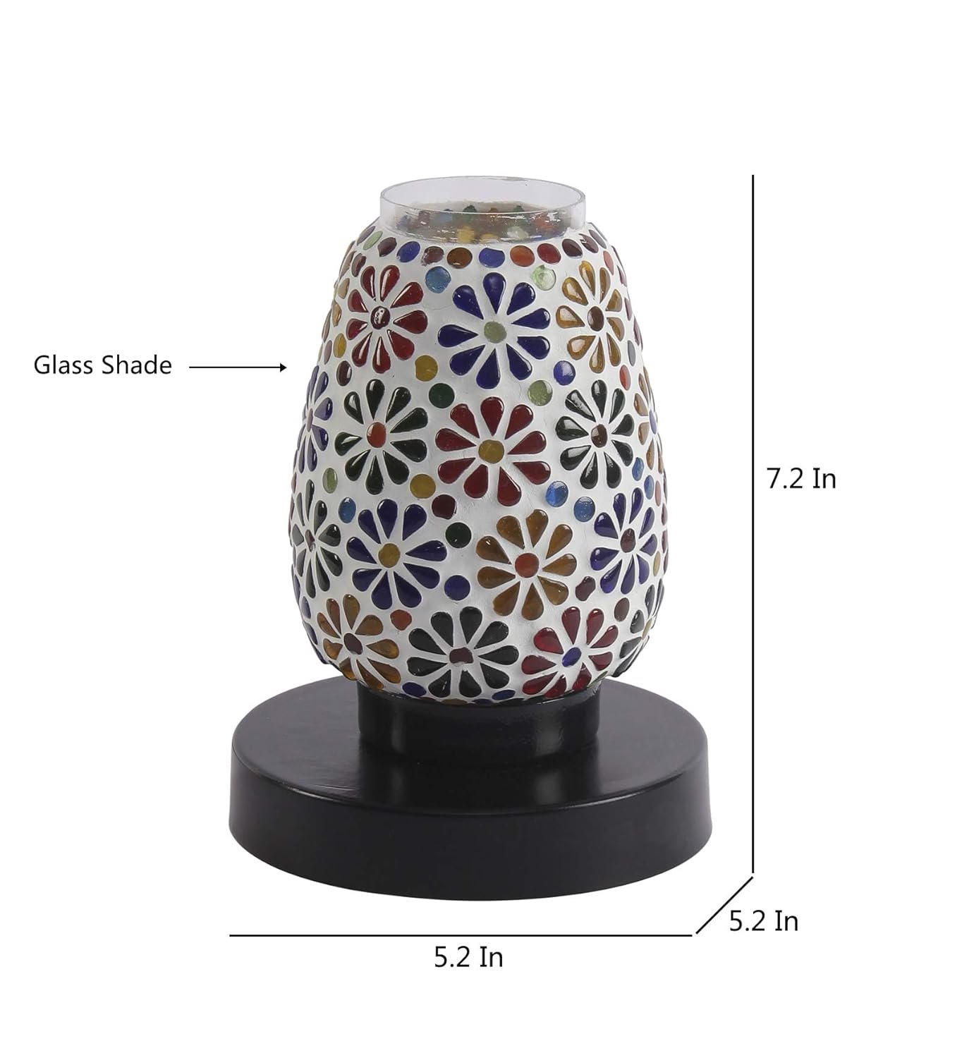 Multicolor Mosaic Glass Table Lamp (Small, Multicolor)