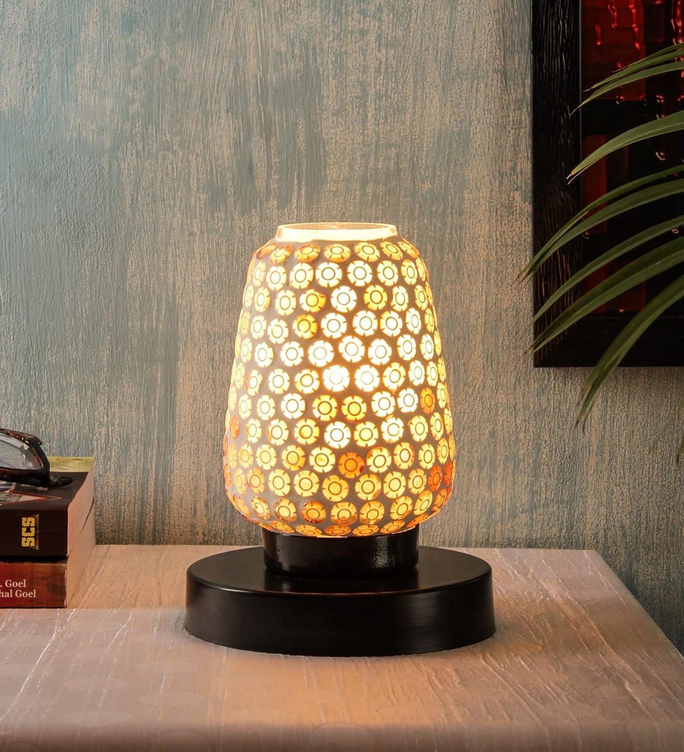 Multicolor Mosaic Glass Table Lamp (Small, Multicolor)