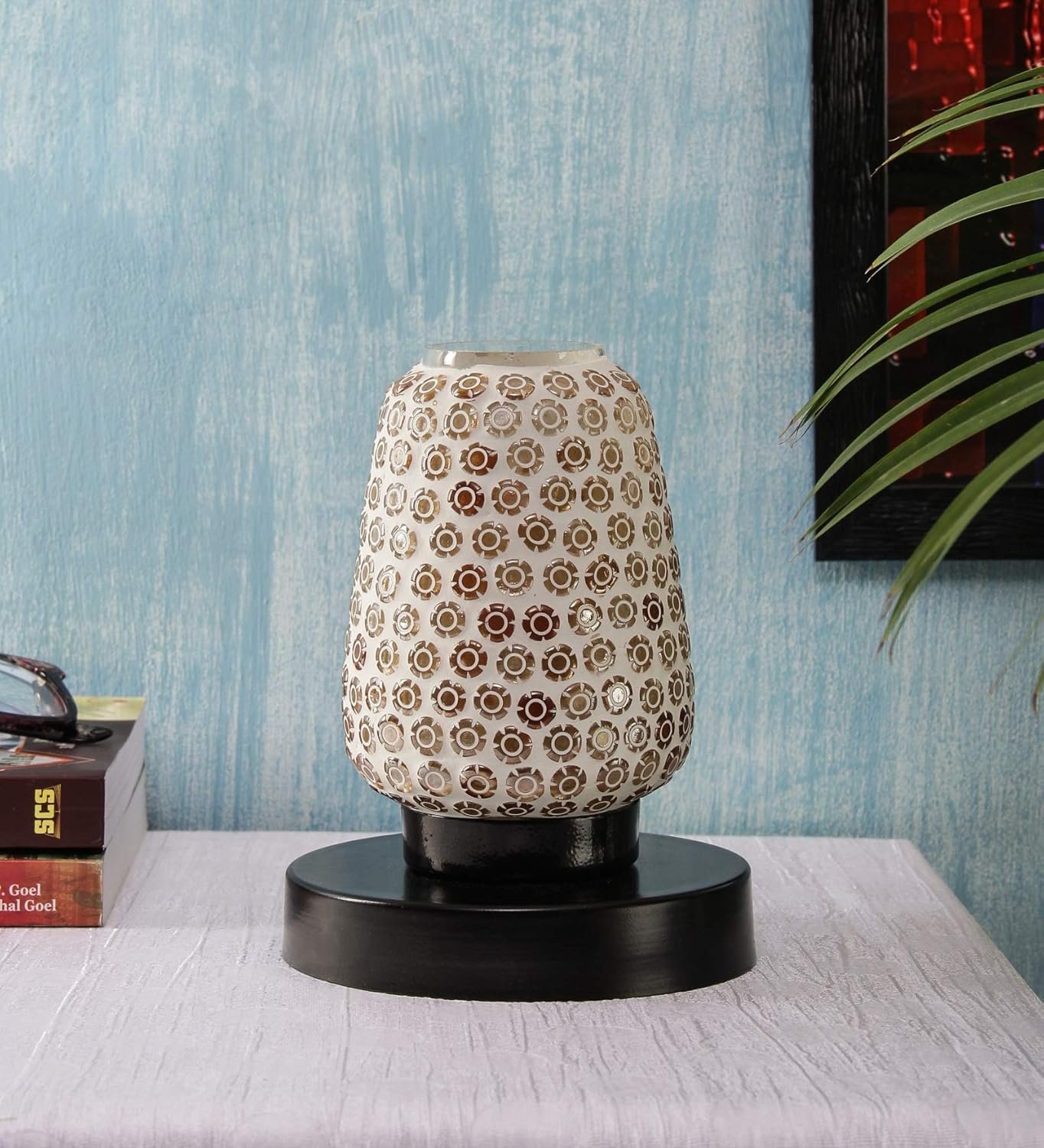 Multicolor Mosaic Glass Table Lamp (Small, Multicolor)