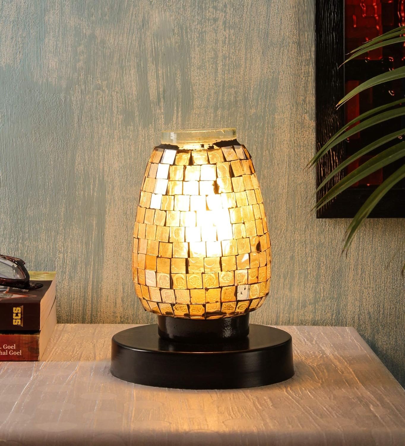 Multicolor Mosaic Glass Table Lamp (Small, Multicolor)