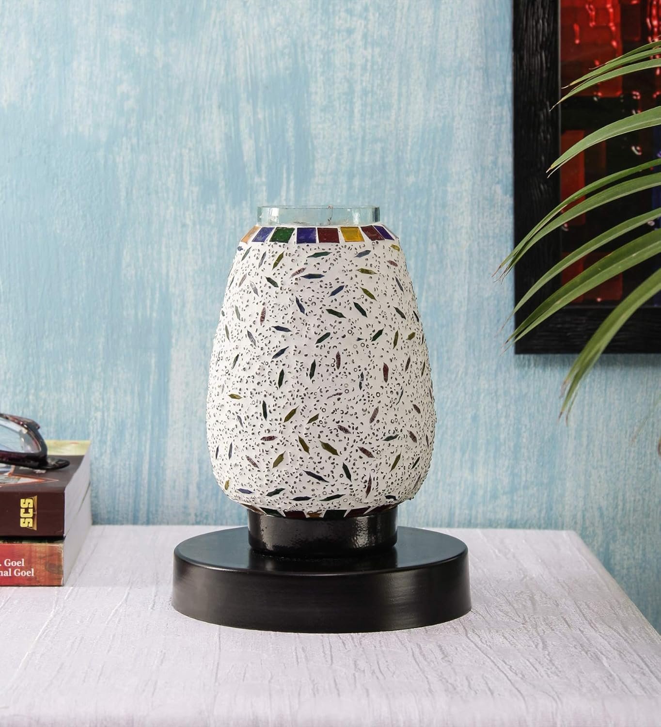 Multicolor Mosaic Glass Table Lamp (Small, Multicolor)