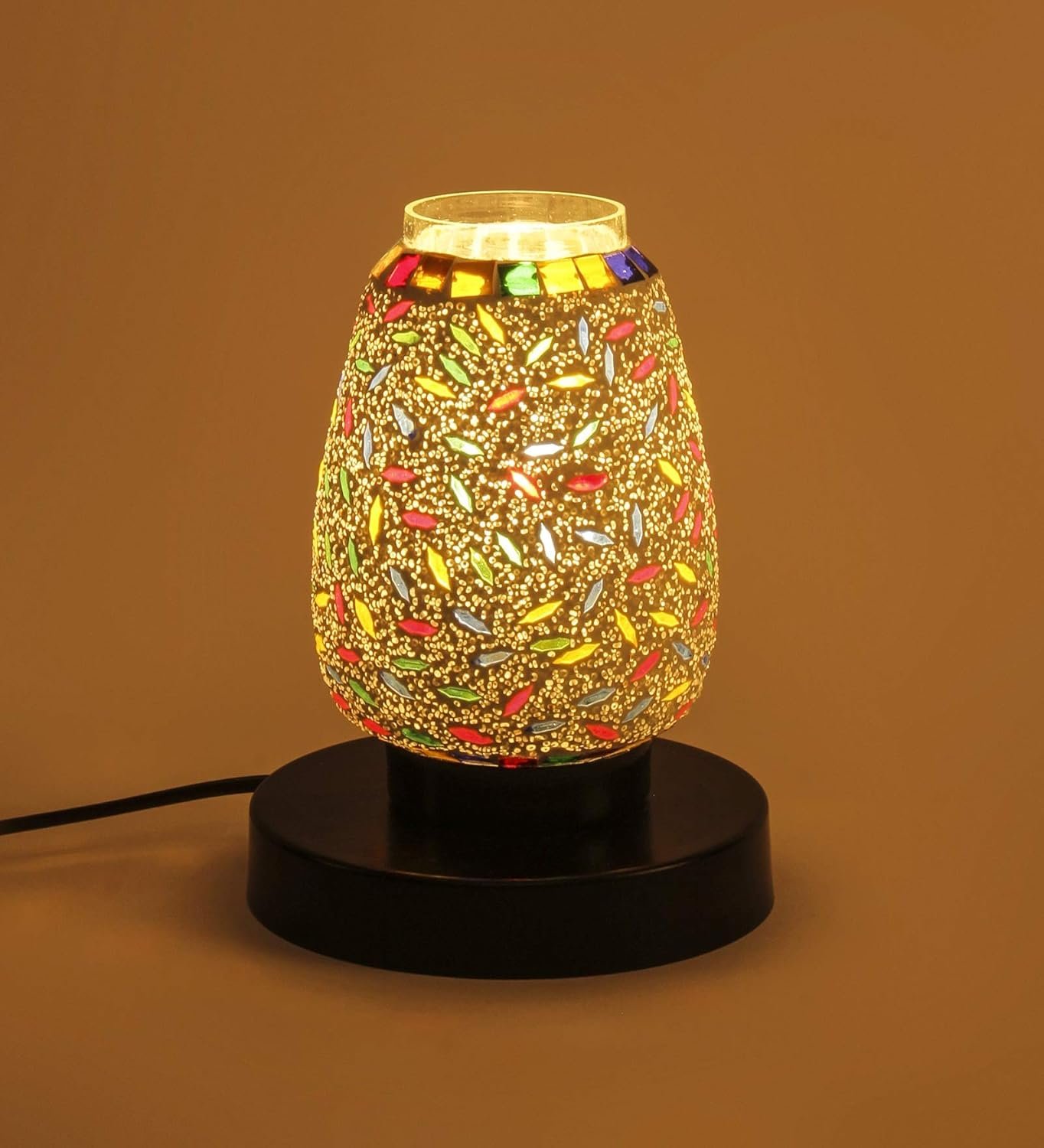 Multicolor Mosaic Glass Table Lamp (Small, Multicolor)