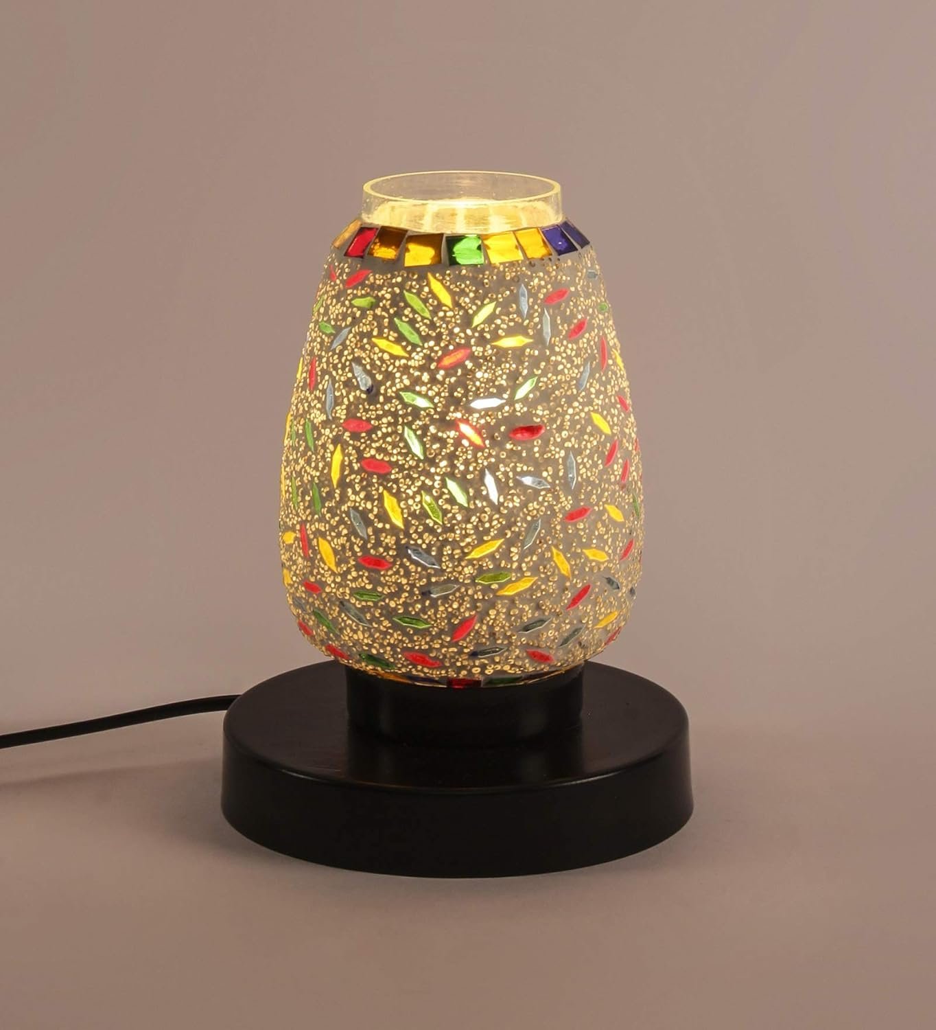 Multicolor Mosaic Glass Table Lamp (Small, Multicolor)