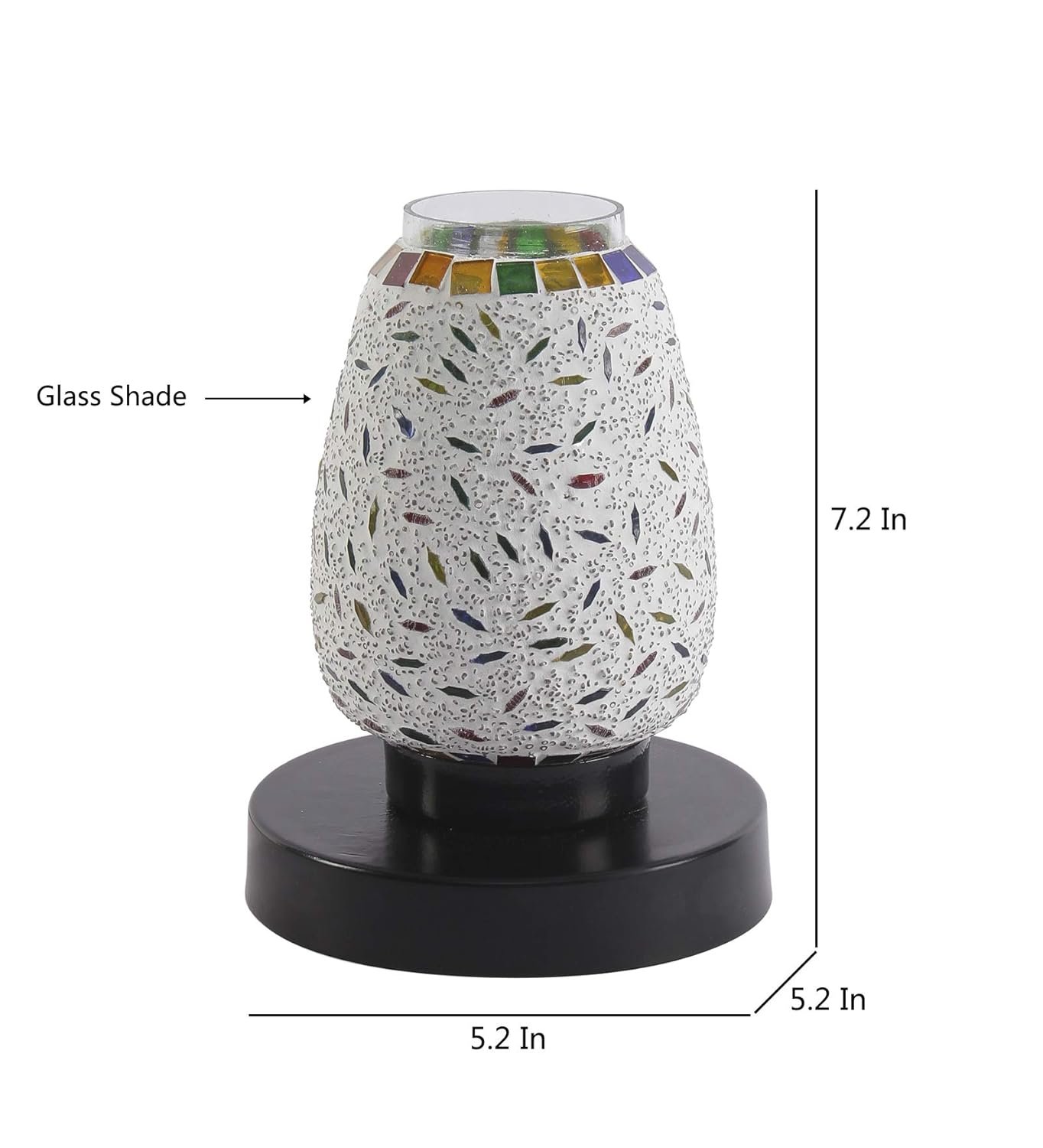 Multicolor Mosaic Glass Table Lamp (Small, Multicolor)