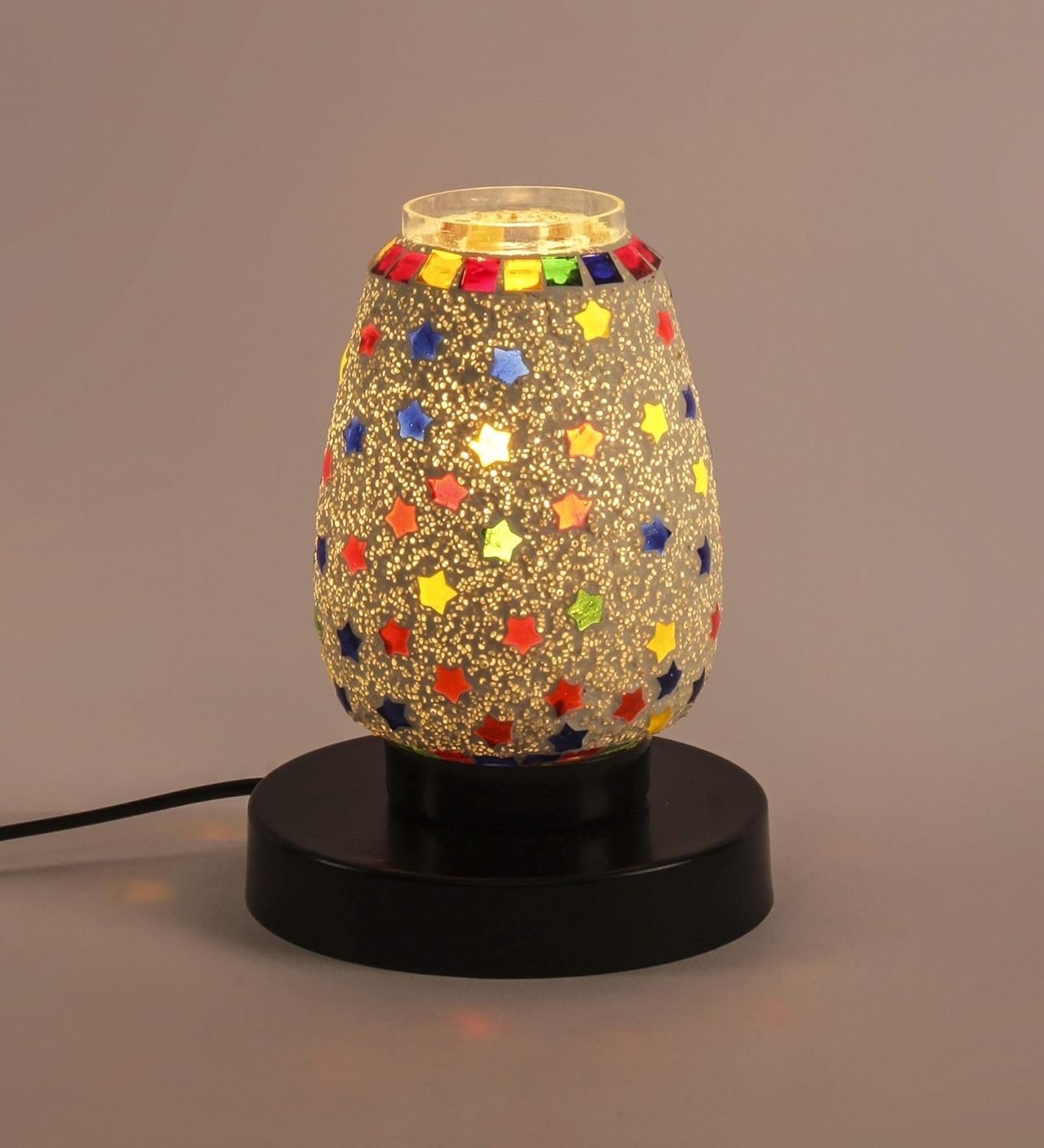 Multicolor Mosaic Glass Table Lamp (Small, Multicolor)