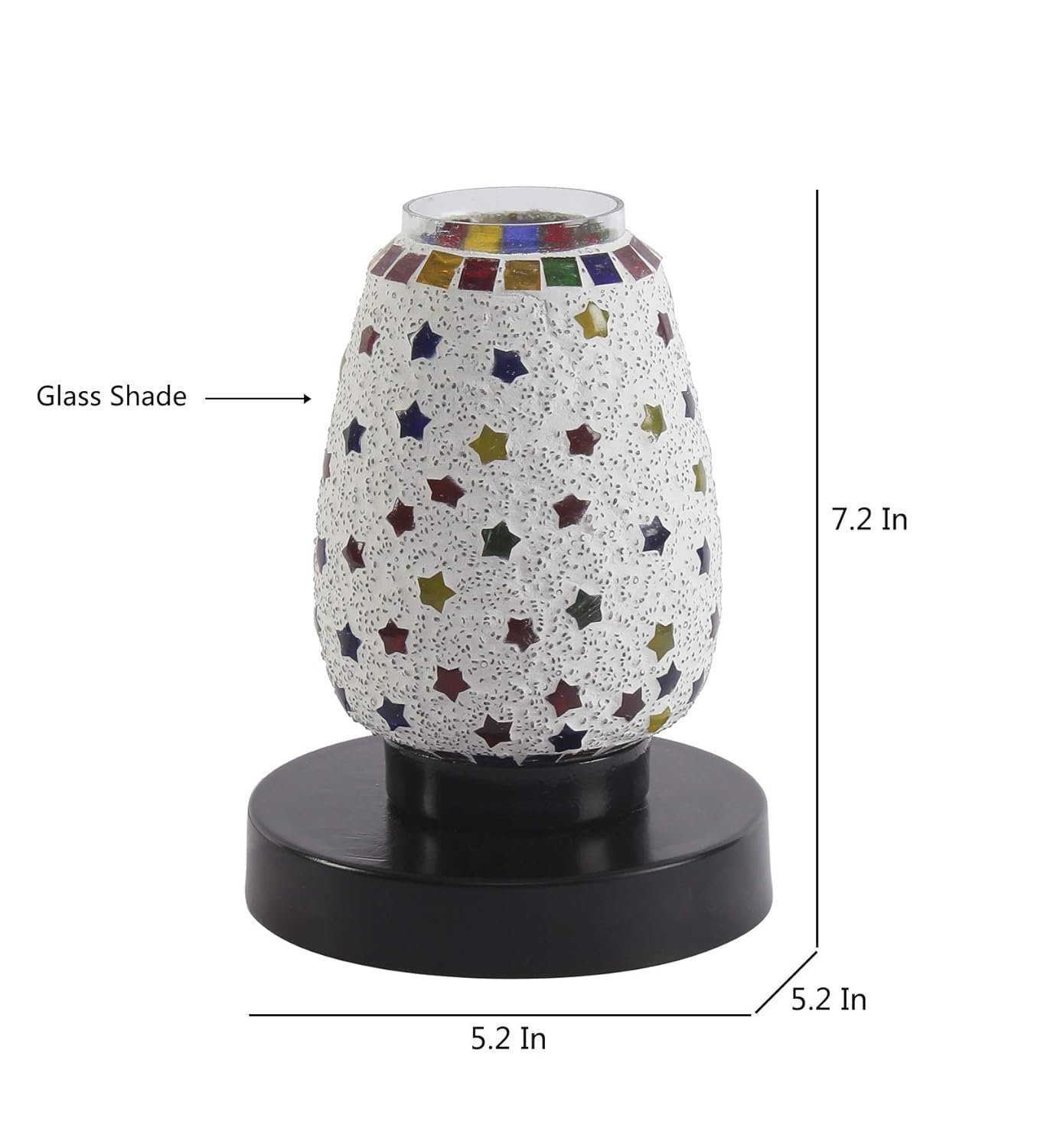 Multicolor Mosaic Glass Table Lamp (Small, Multicolor)
