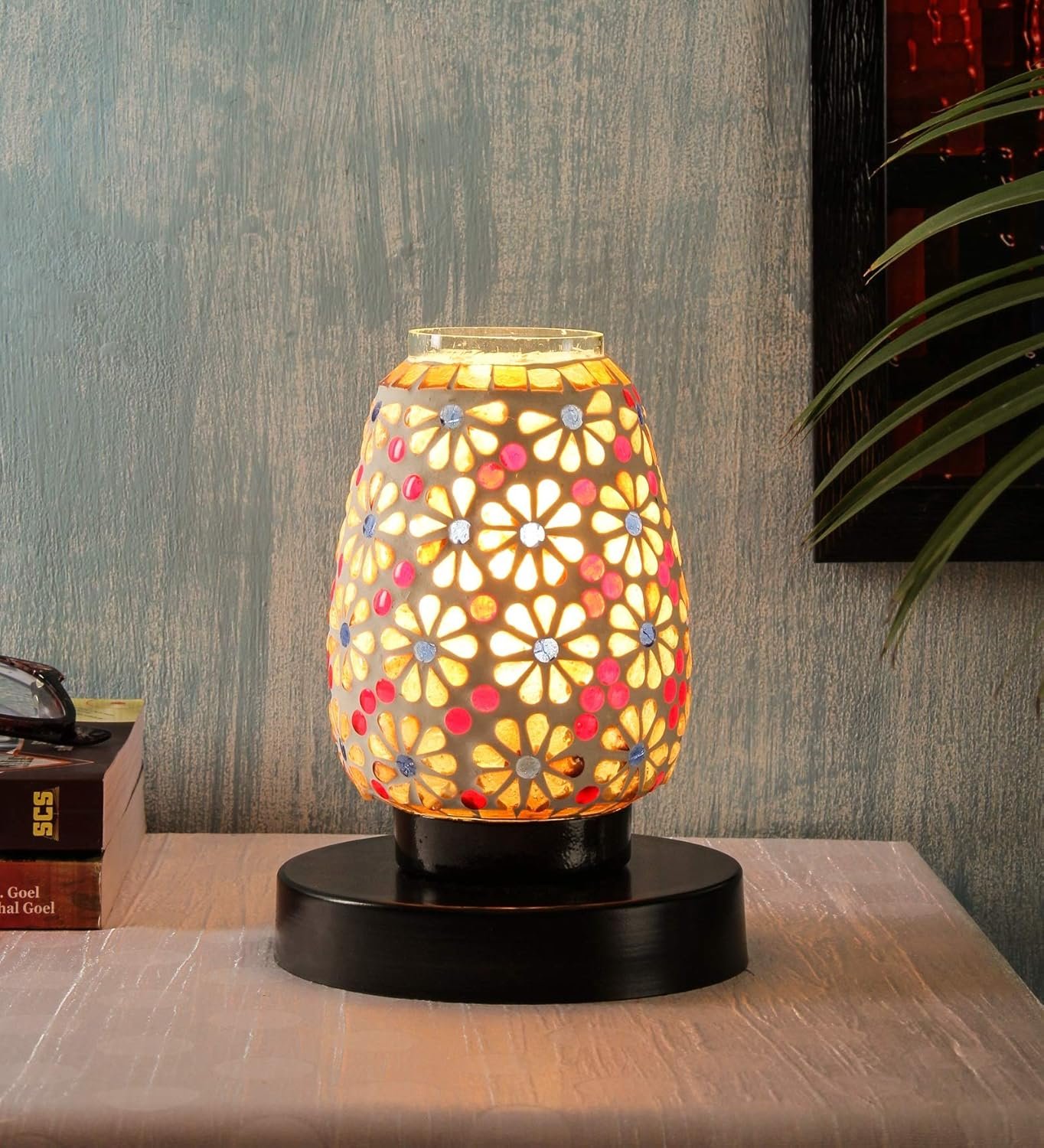 Multicolor Mosaic Glass Table Lamp (Small, Multicolor)