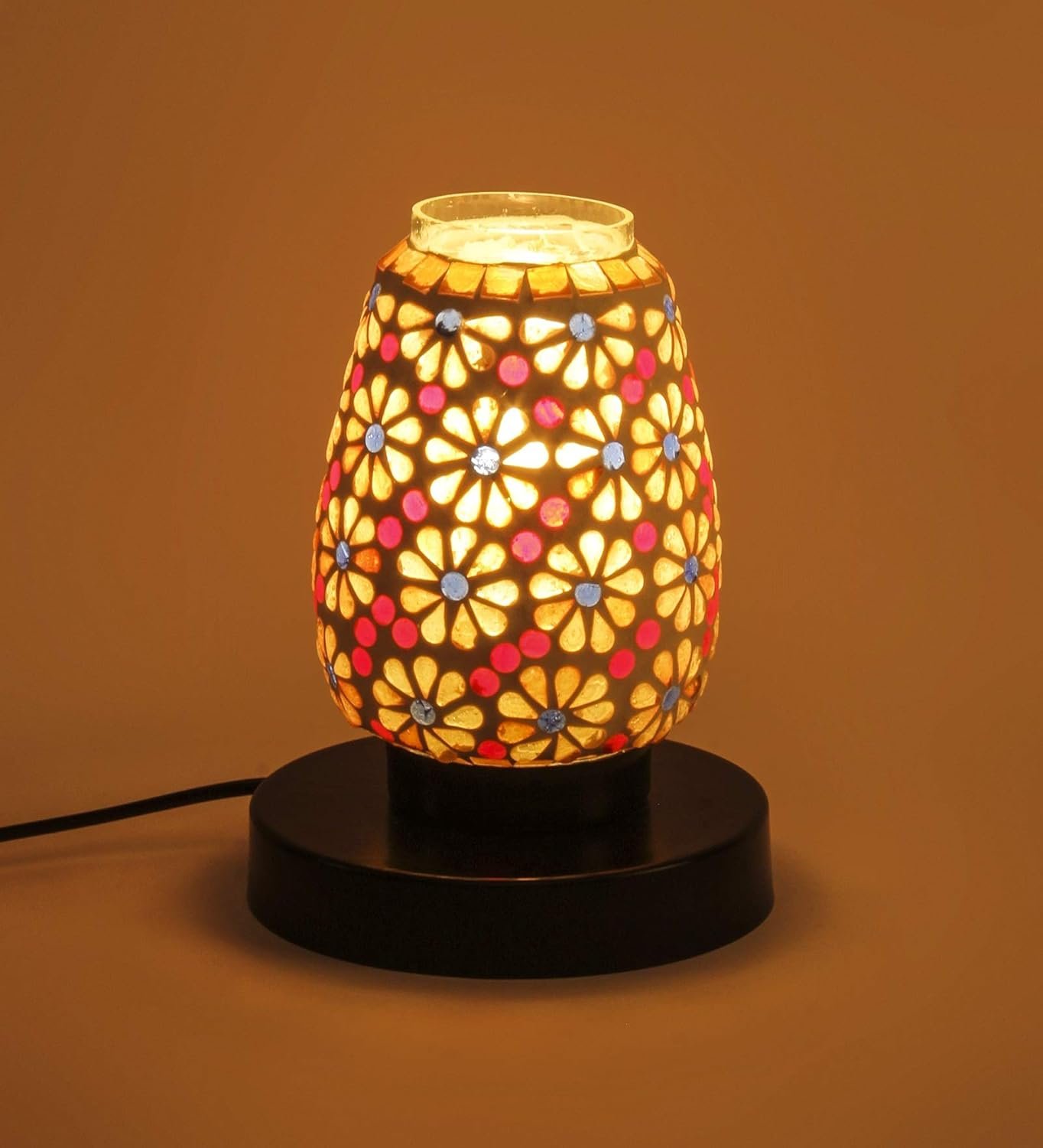 Multicolor Mosaic Glass Table Lamp (Small, Multicolor)