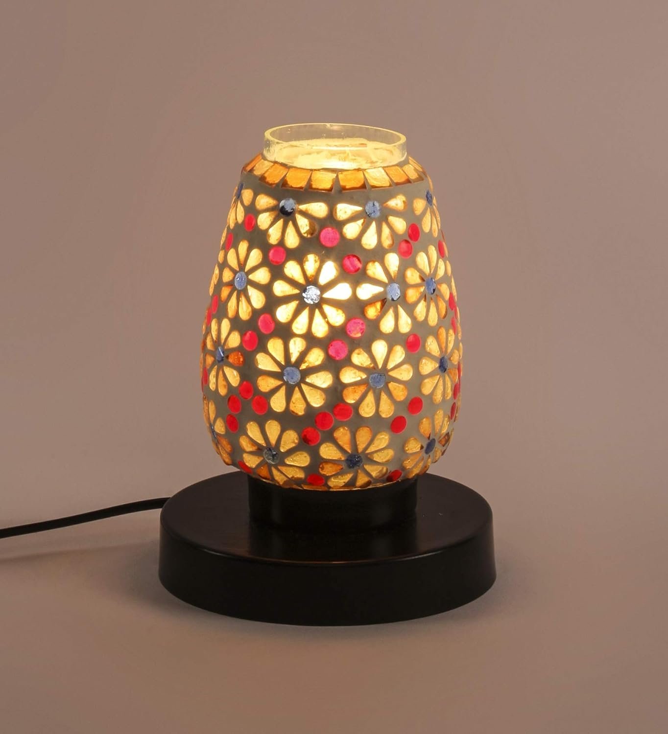 Multicolor Mosaic Glass Table Lamp (Small, Multicolor)
