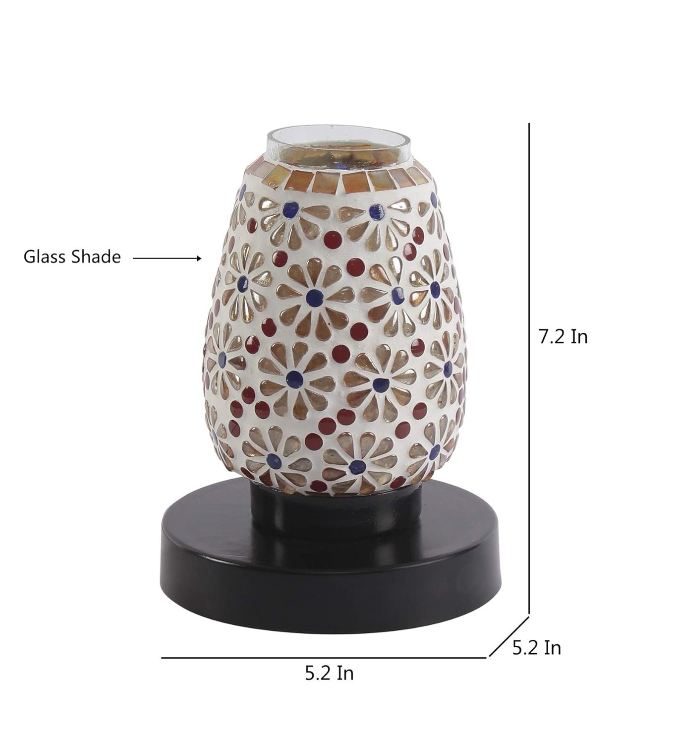 Multicolor Mosaic Glass Table Lamp (Small, Multicolor)