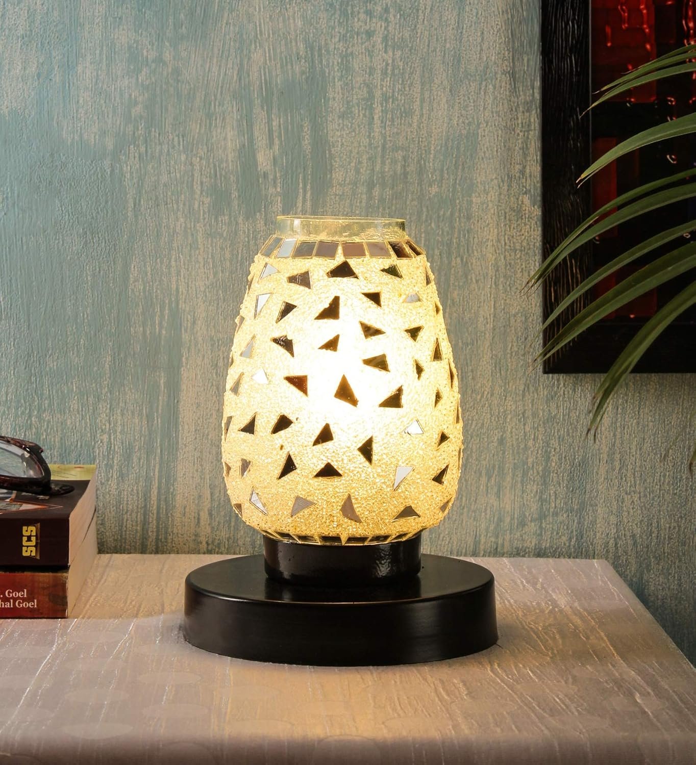 Multicolor Mosaic Glass Table Lamp (Small, Multicolor)