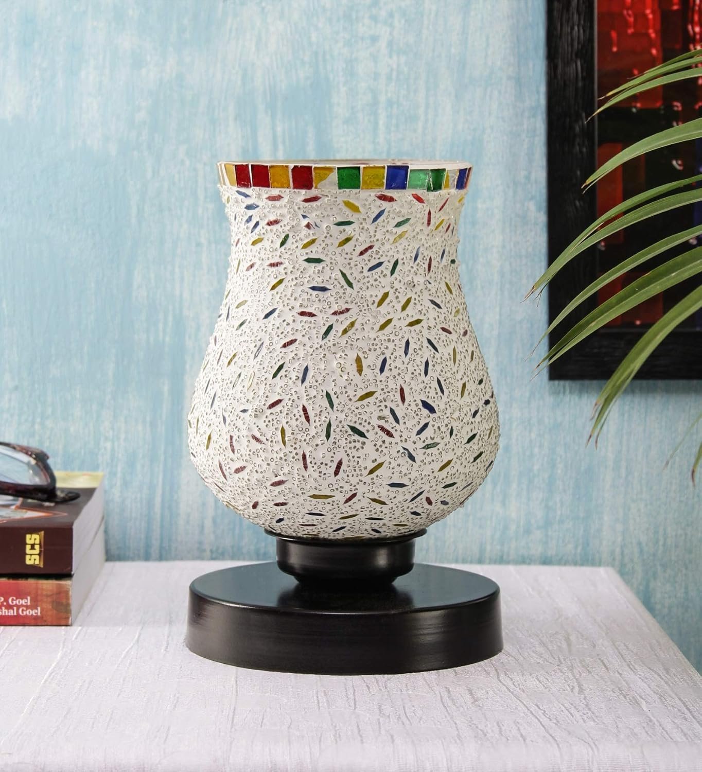 Multicolor Mosaic Glass Table Lamp (Medium, Multicolor)
