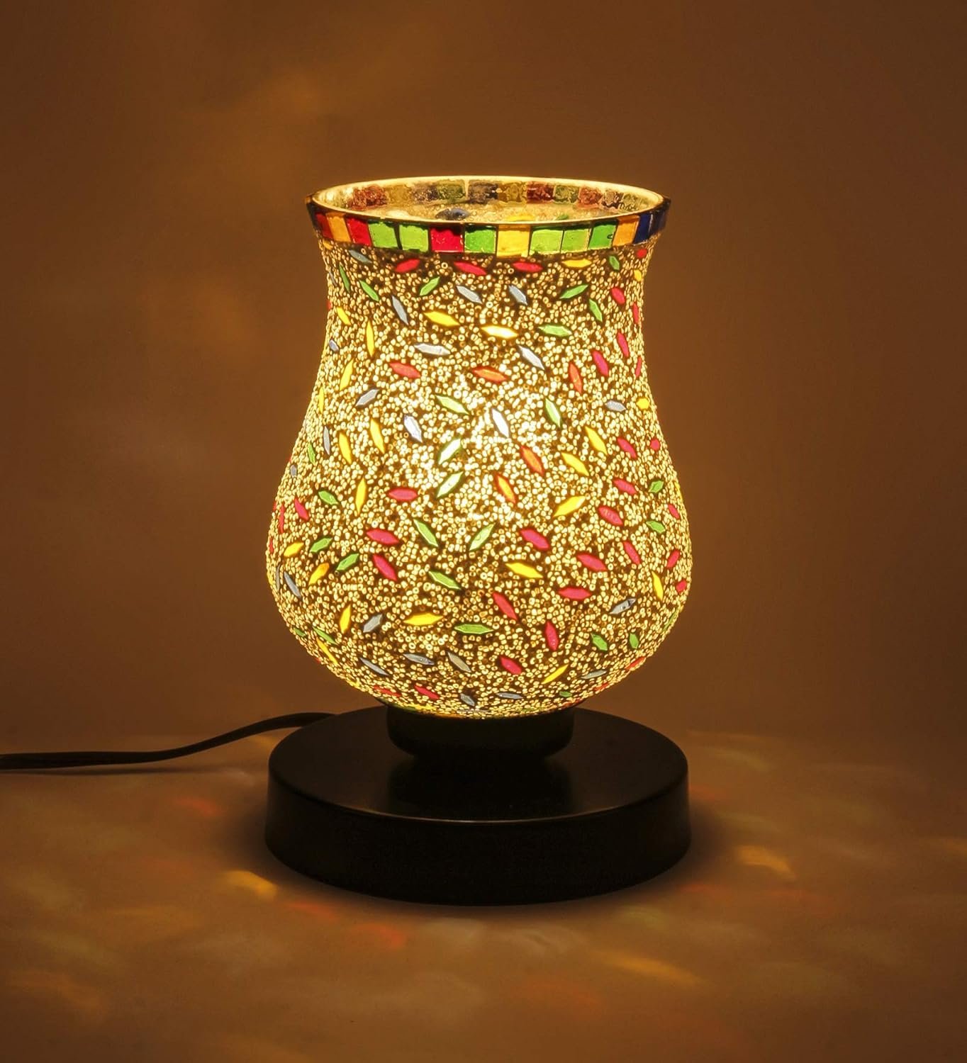 Multicolor Mosaic Glass Table Lamp (Medium, Multicolor)