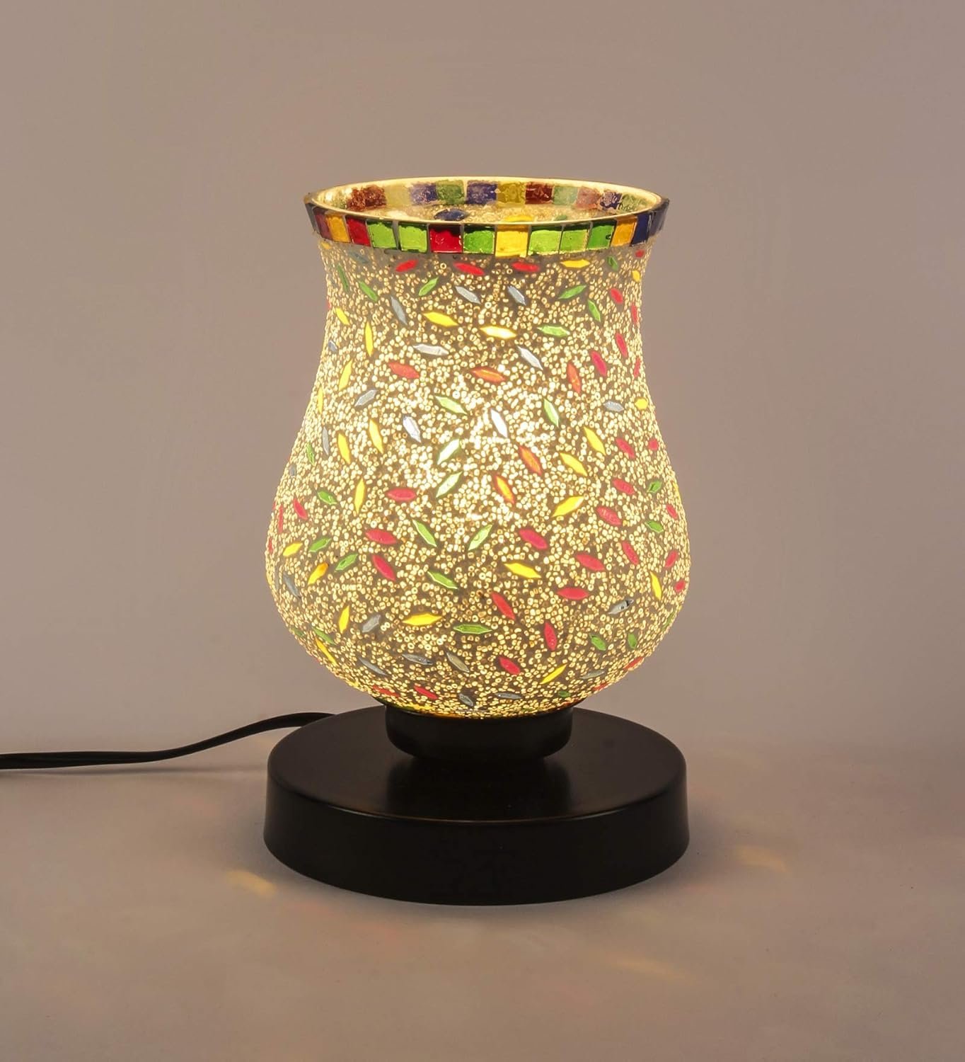 Multicolor Mosaic Glass Table Lamp (Medium, Multicolor)