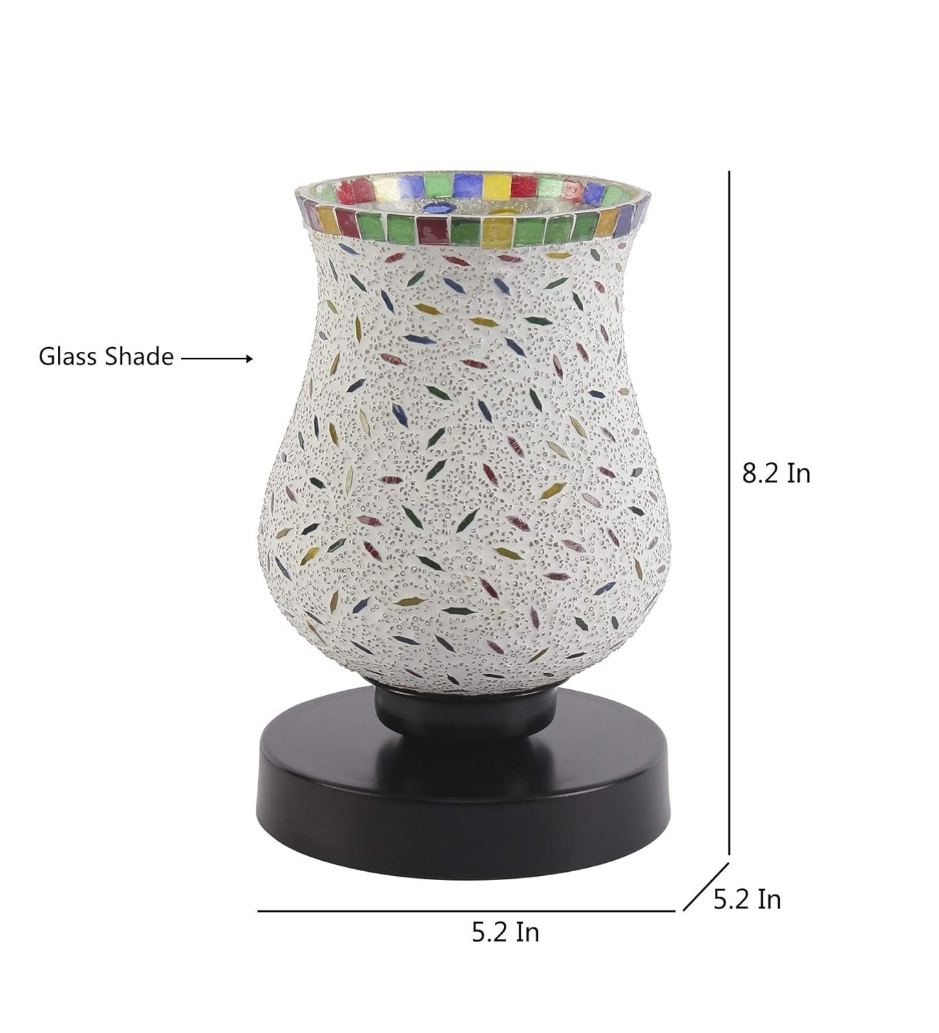 Multicolor Mosaic Glass Table Lamp (Medium, Multicolor)