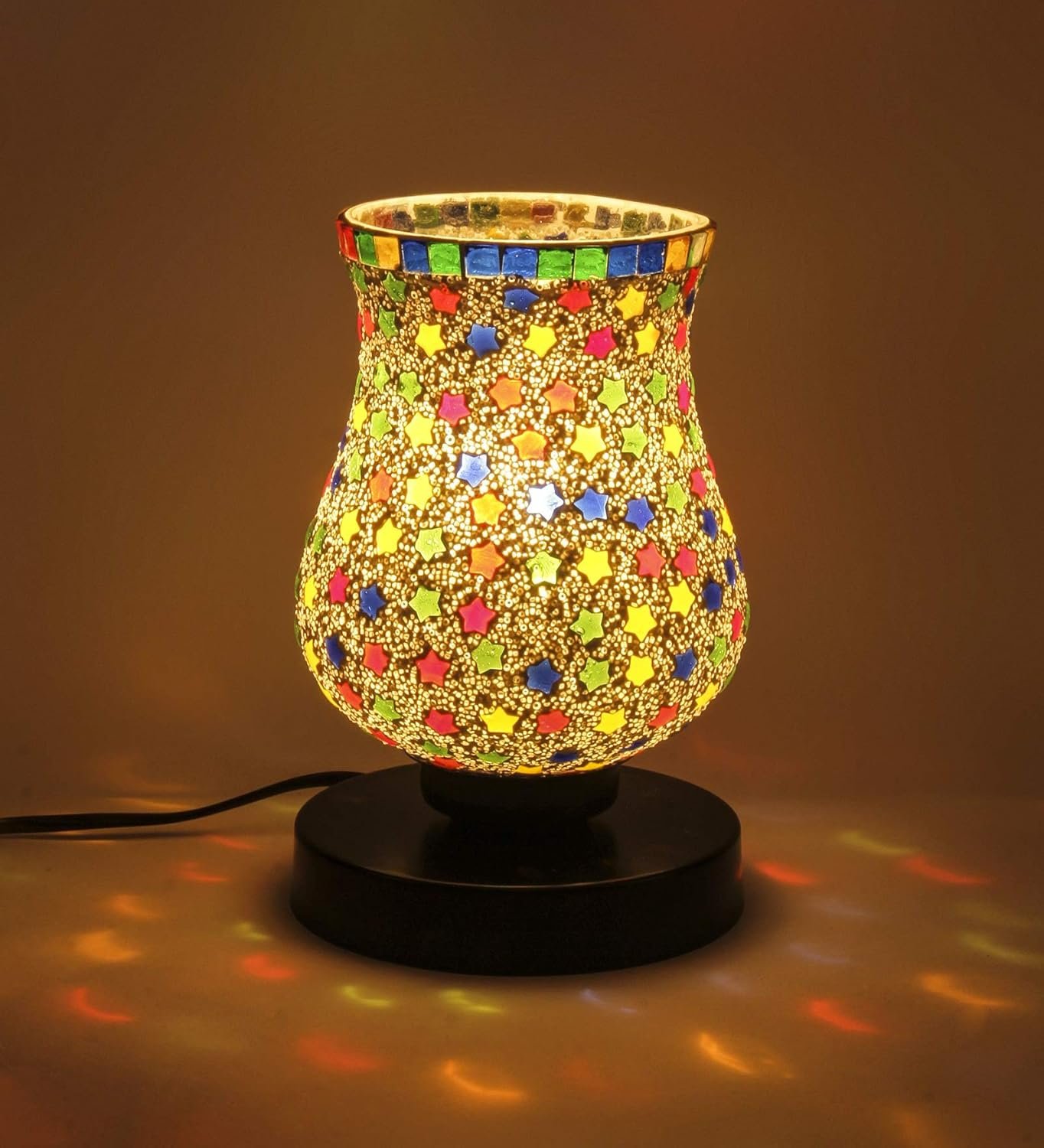 Multicolor Mosaic Glass Table Lamp (Medium, Multicolor)