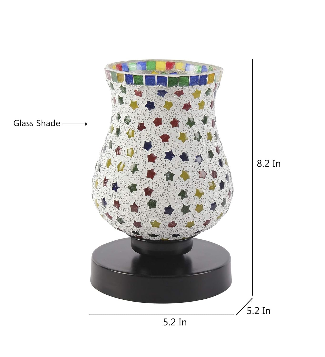 Multicolor Mosaic Glass Table Lamp (Medium, Multicolor)