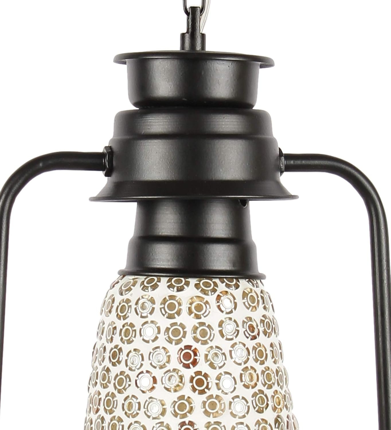 Mosiac Glass Lantern Hanging (Multicolour)